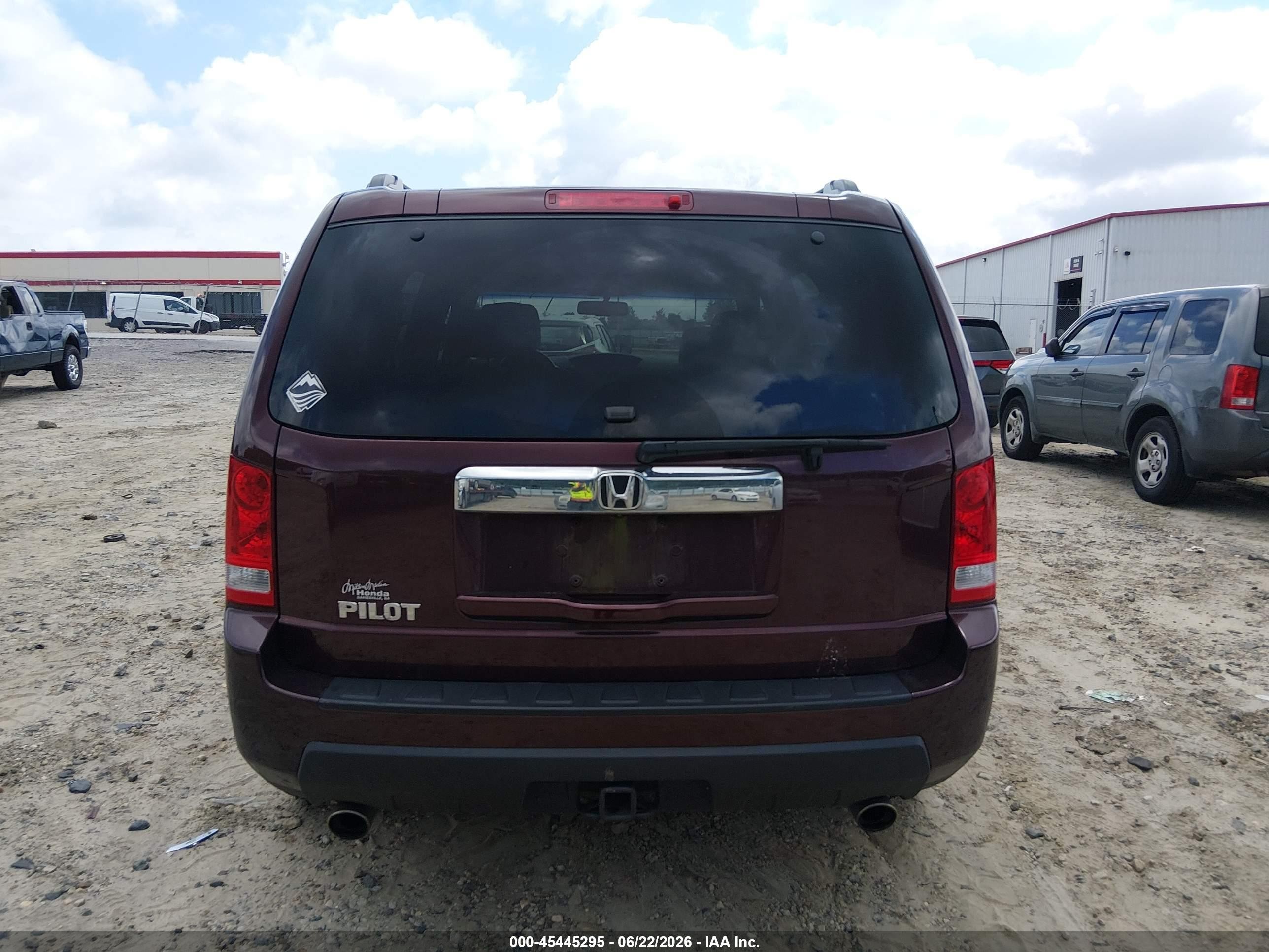 2010 Honda Pilot Ex-l Burgundy vin: 5FNYF3H58AB016291