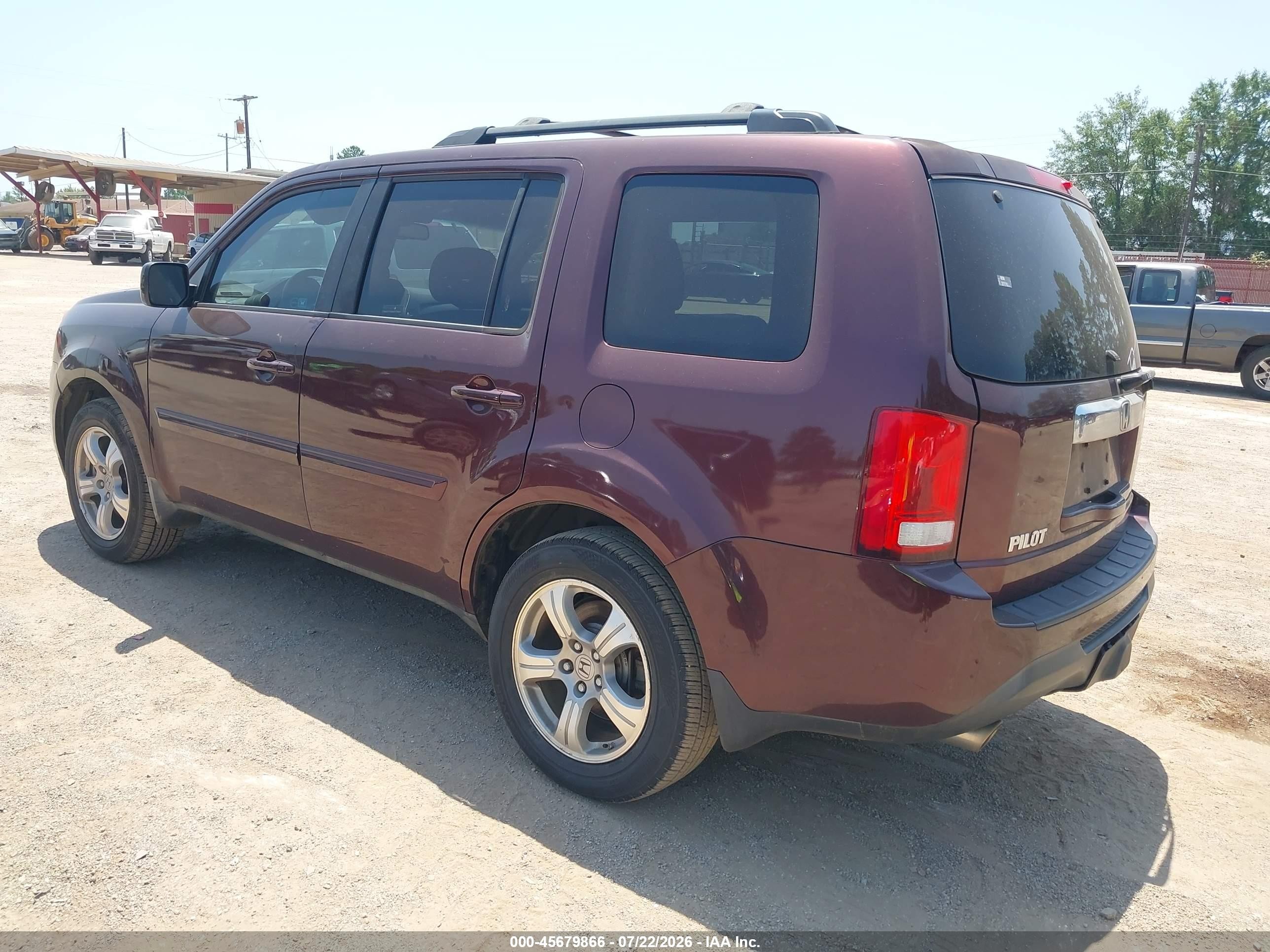 2012 Honda Pilot Ex-l Maroon vin: 5FNYF3H58CB025561