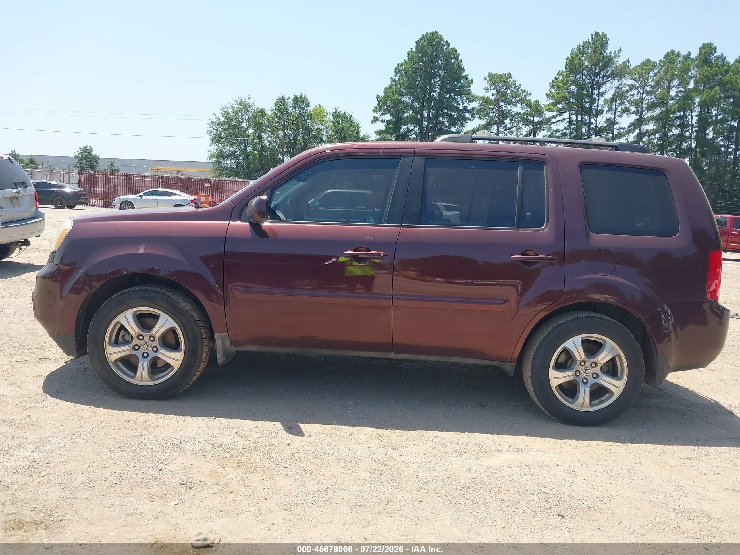 2012 Honda Pilot Ex-l Maroon vin: 5FNYF3H58CB025561