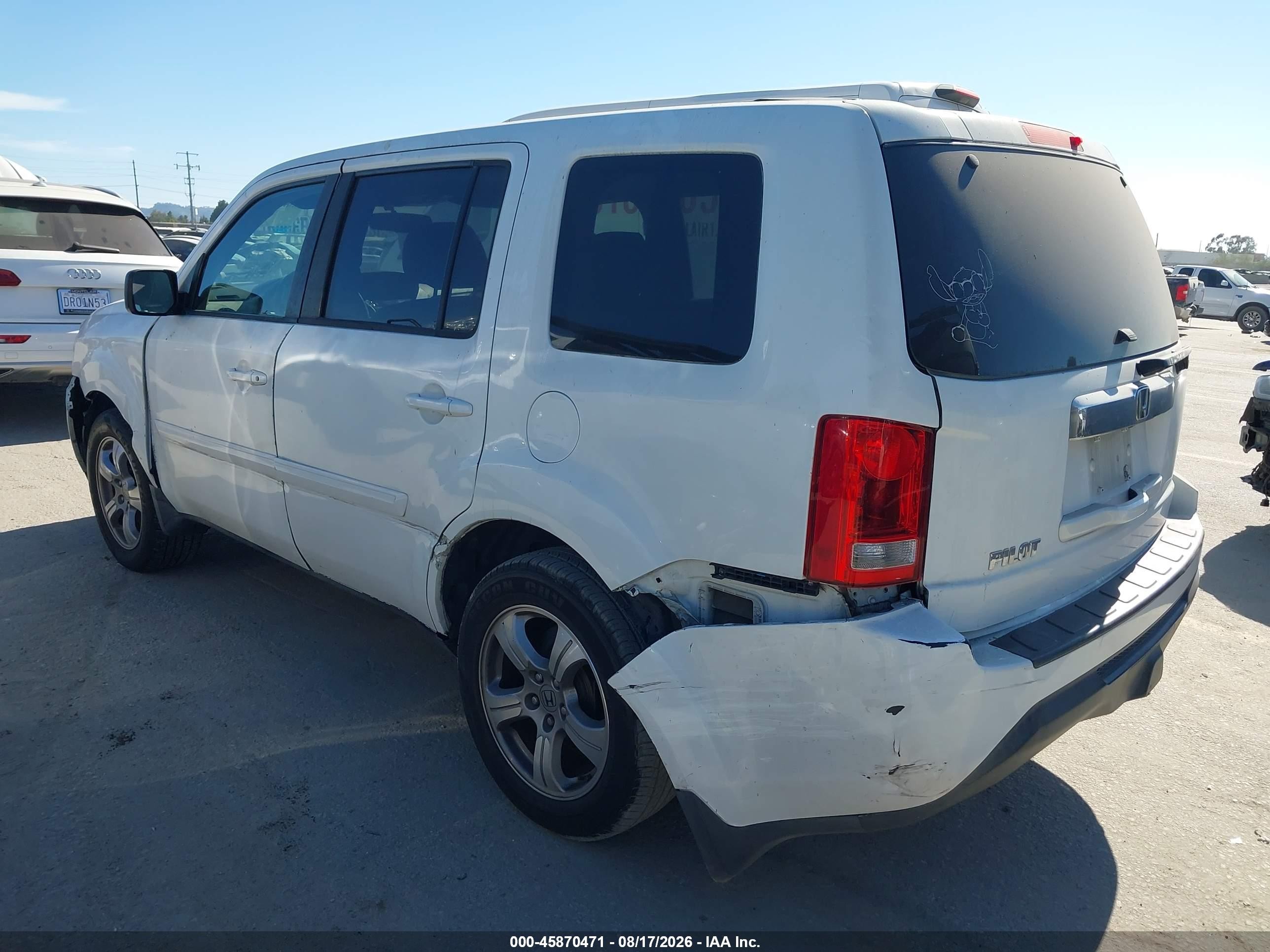 2013 Honda Pilot Ex-l Белый vin: 5FNYF3H58DB015050