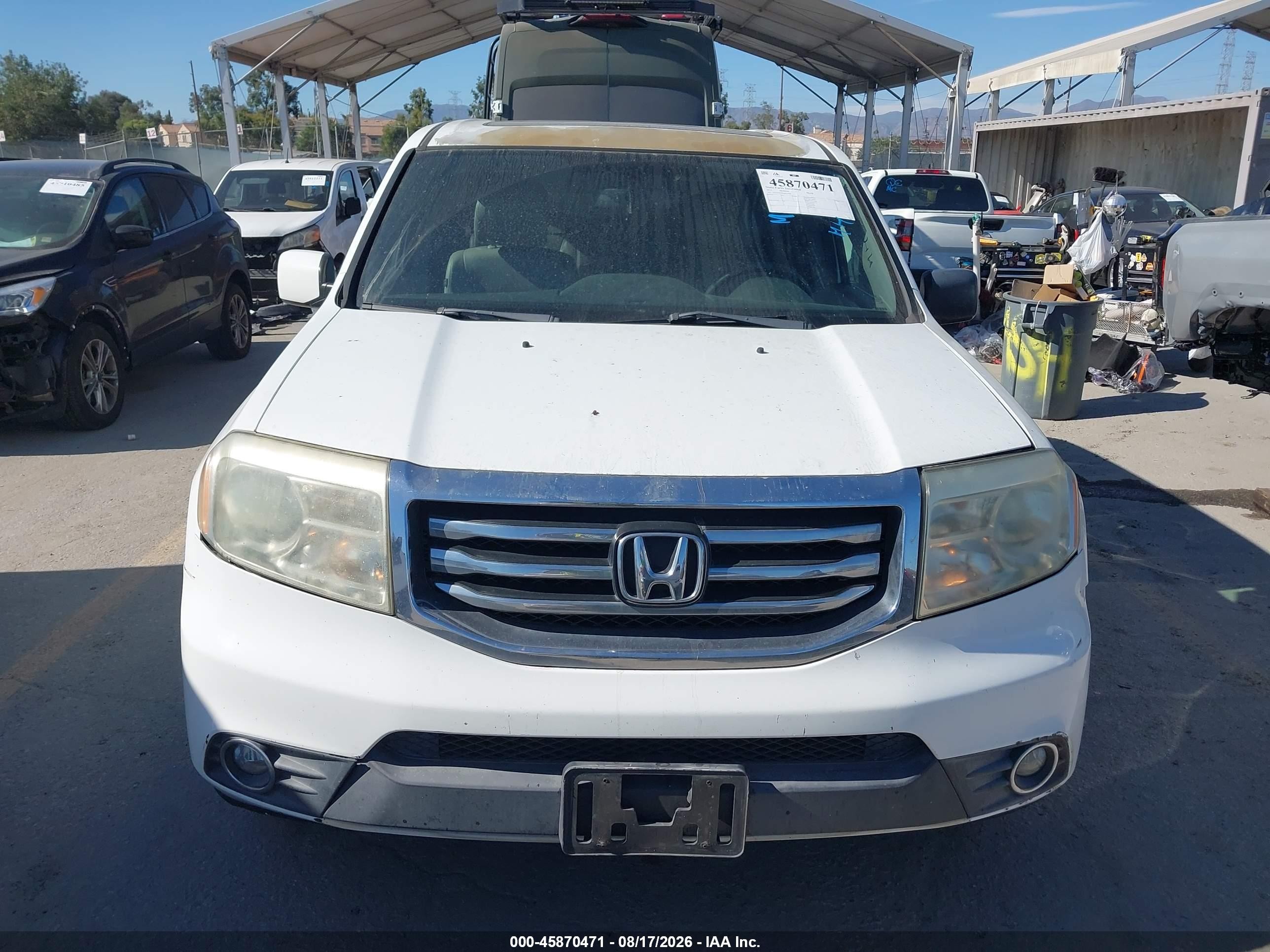 2013 Honda Pilot Ex-l Белый vin: 5FNYF3H58DB015050