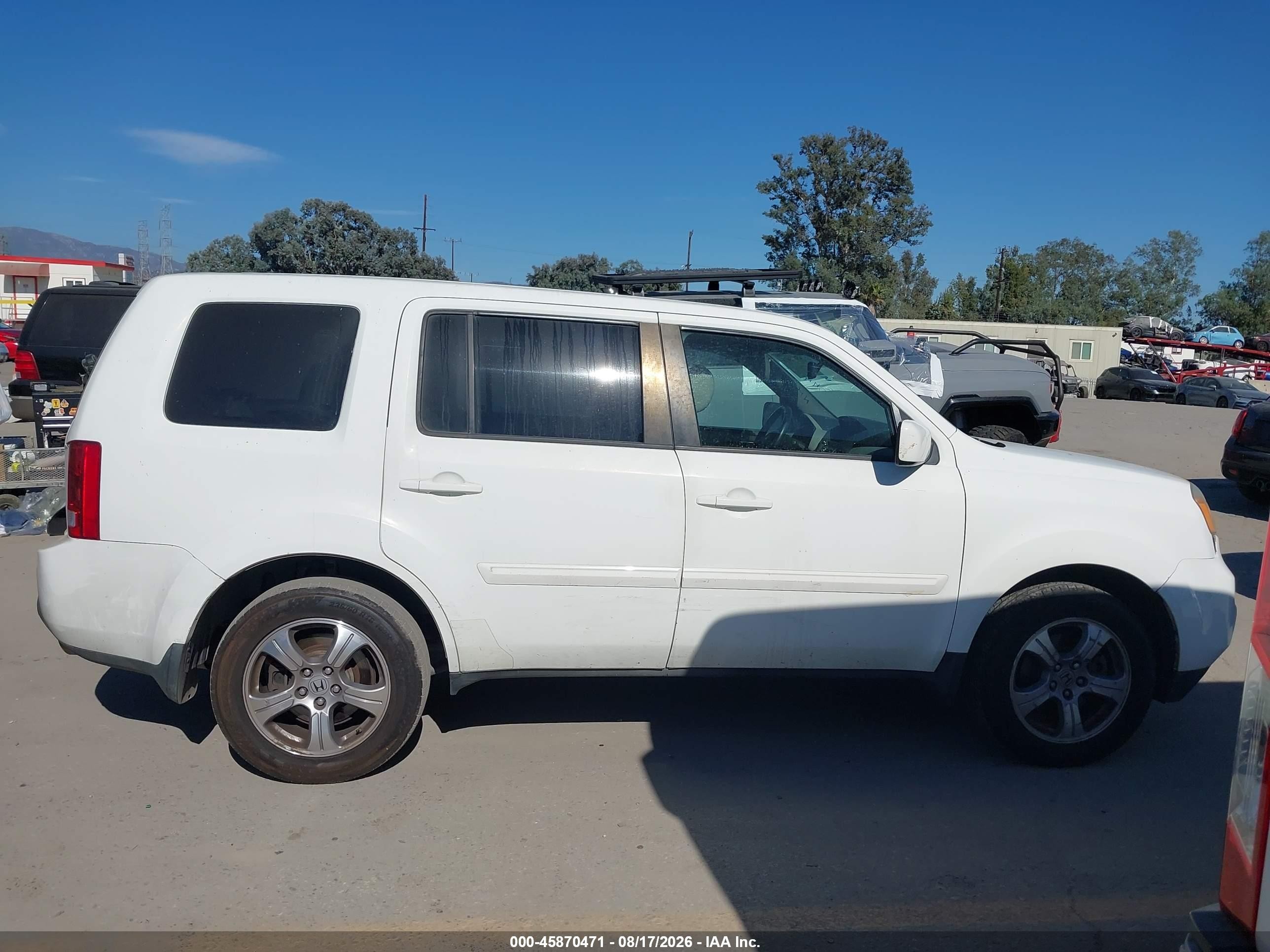 2013 Honda Pilot Ex-l Белый vin: 5FNYF3H58DB015050