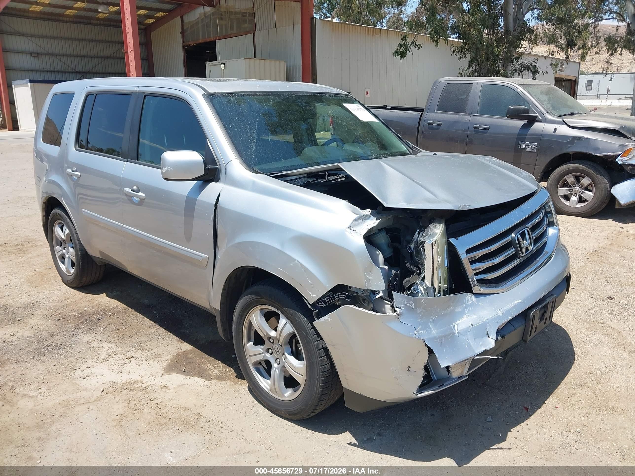 2013 Honda Pilot Ex-l Silver vin: 5FNYF3H58DB018496