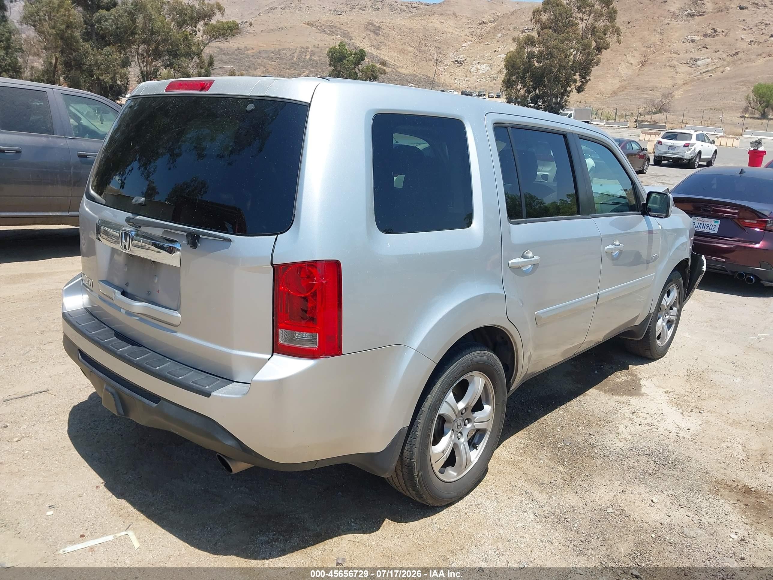 2013 Honda Pilot Ex-l Silver vin: 5FNYF3H58DB018496