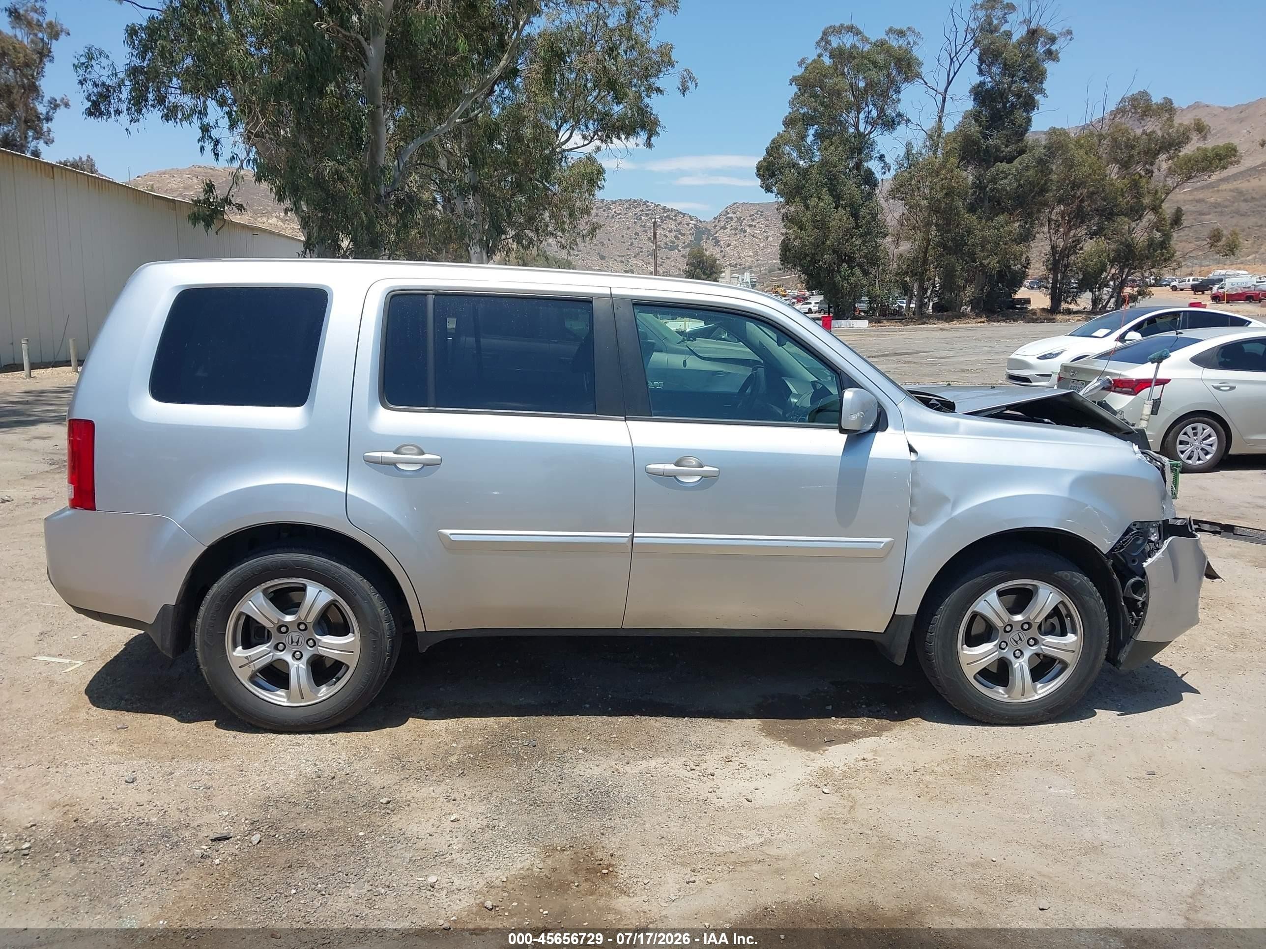 2013 Honda Pilot Ex-l Silver vin: 5FNYF3H58DB018496