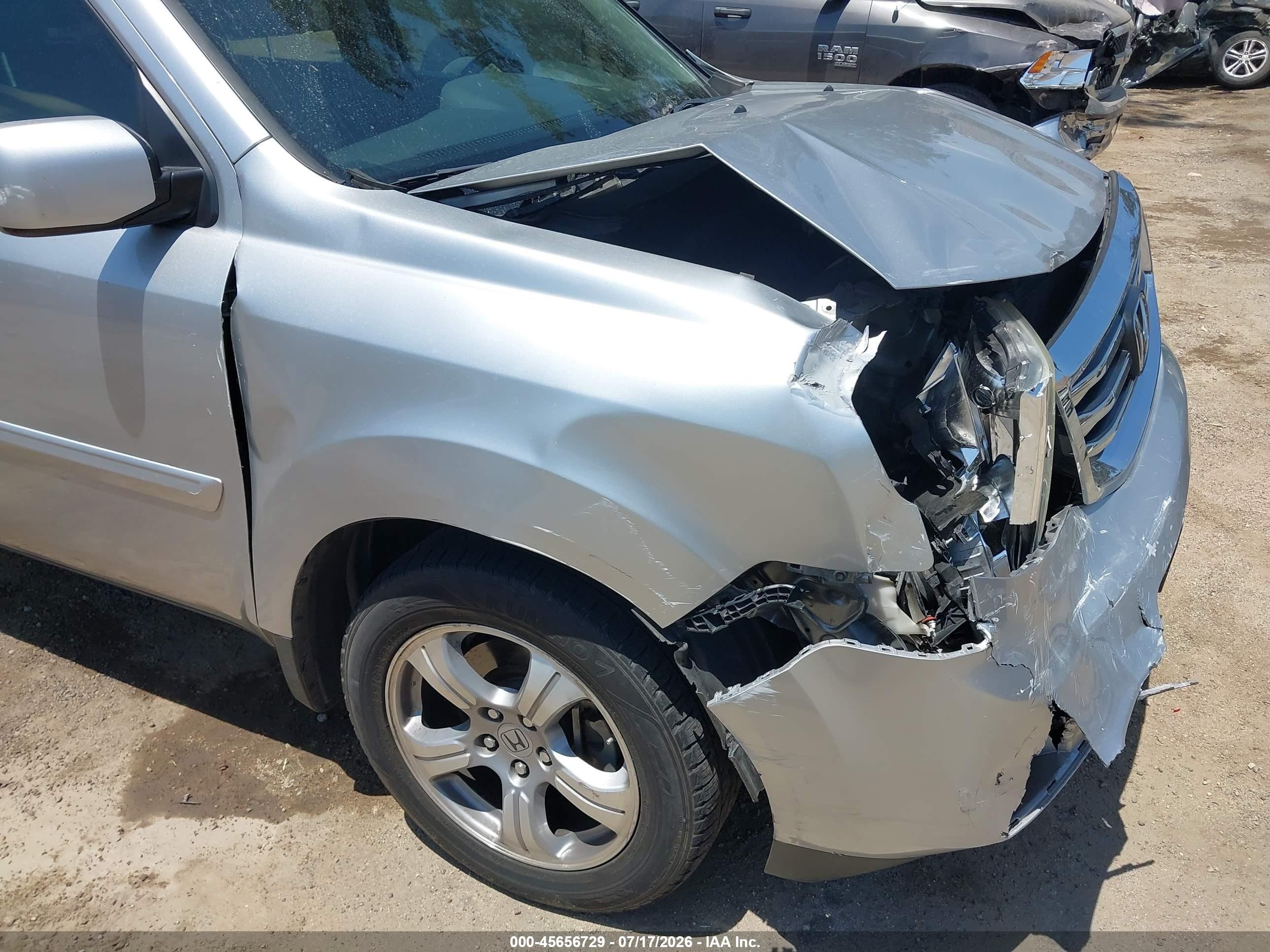 2013 Honda Pilot Ex-l Silver vin: 5FNYF3H58DB018496