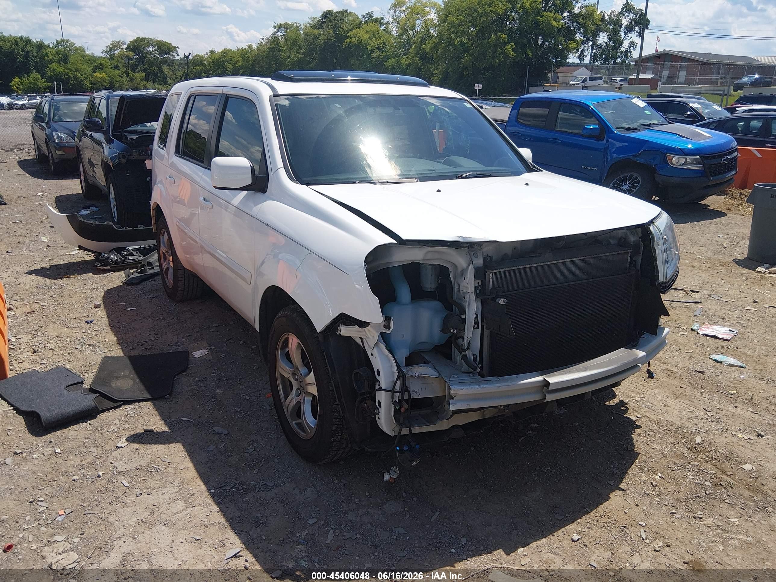 2014 Honda Pilot Ex-l White vin: 5FNYF3H58EB023358