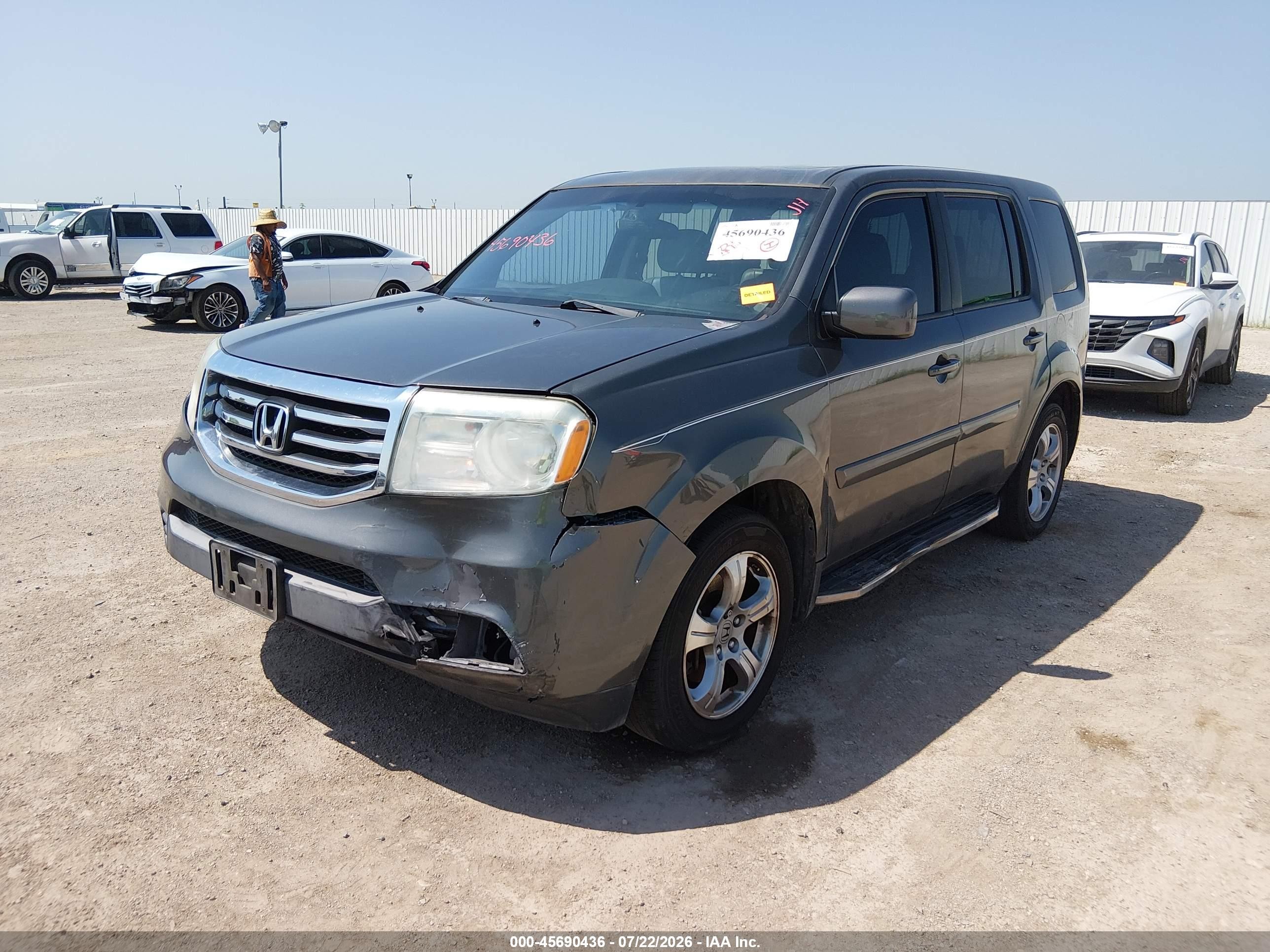2015 Honda Pilot Ex-l Gray vin: 5FNYF3H58FB006626
