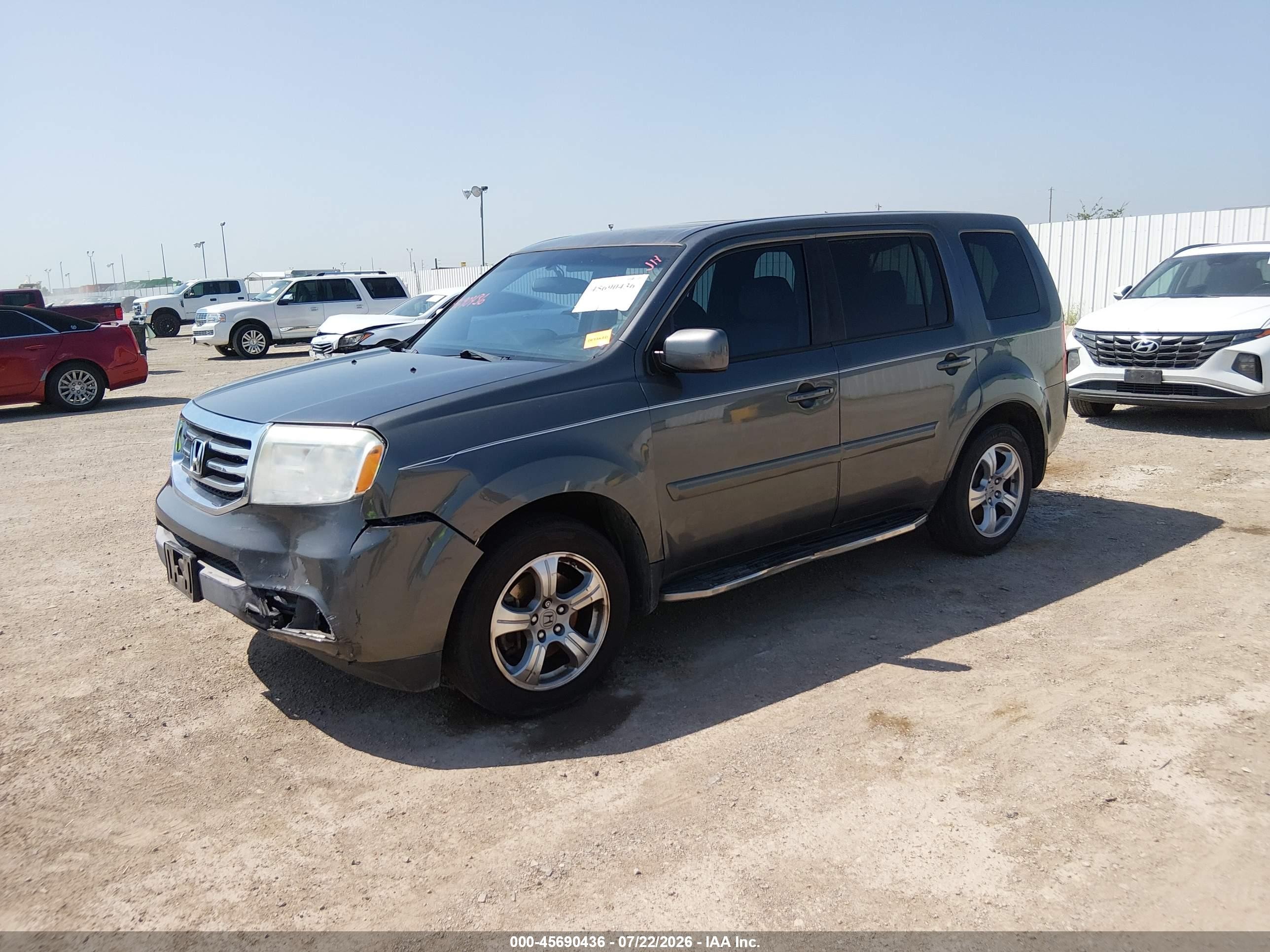 2015 Honda Pilot Ex-l Gray vin: 5FNYF3H58FB006626