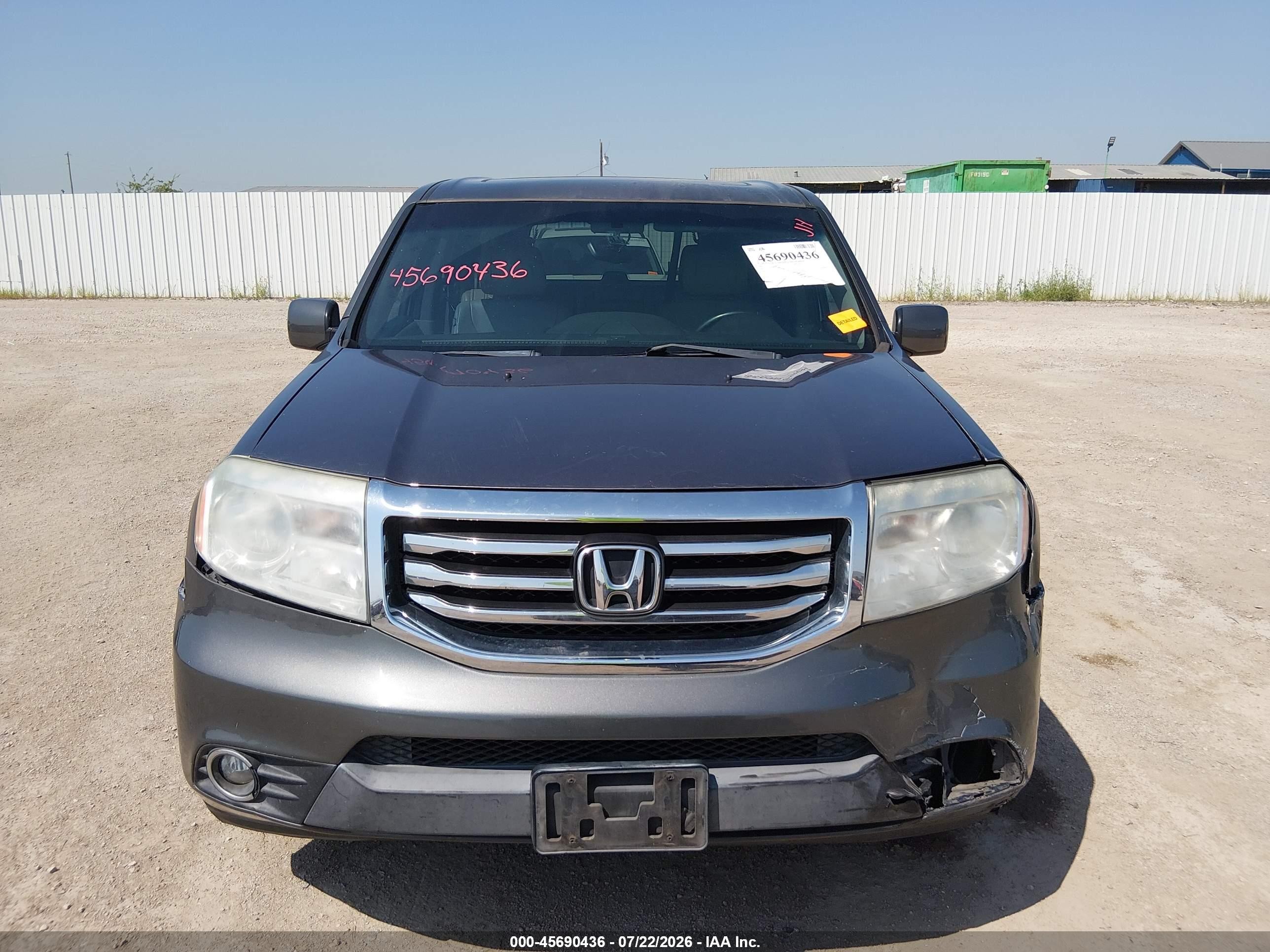2015 Honda Pilot Ex-l Gray vin: 5FNYF3H58FB006626