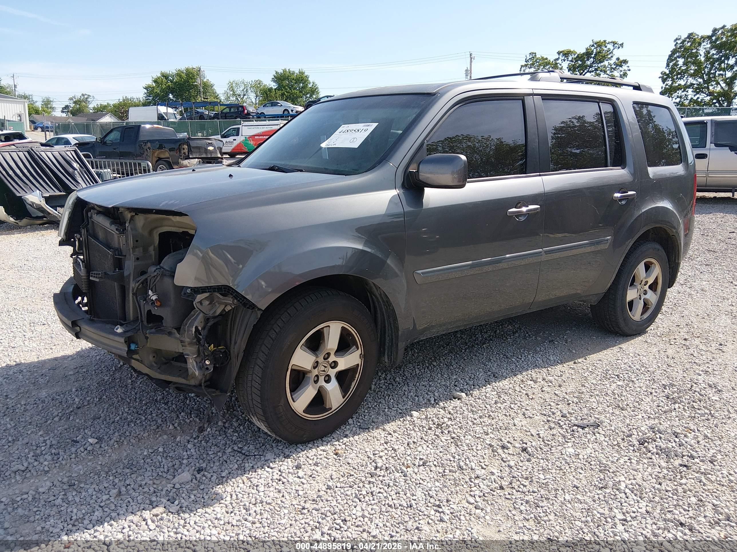 2011 Honda Pilot Ex-l Gray vin: 5FNYF3H59BB011392