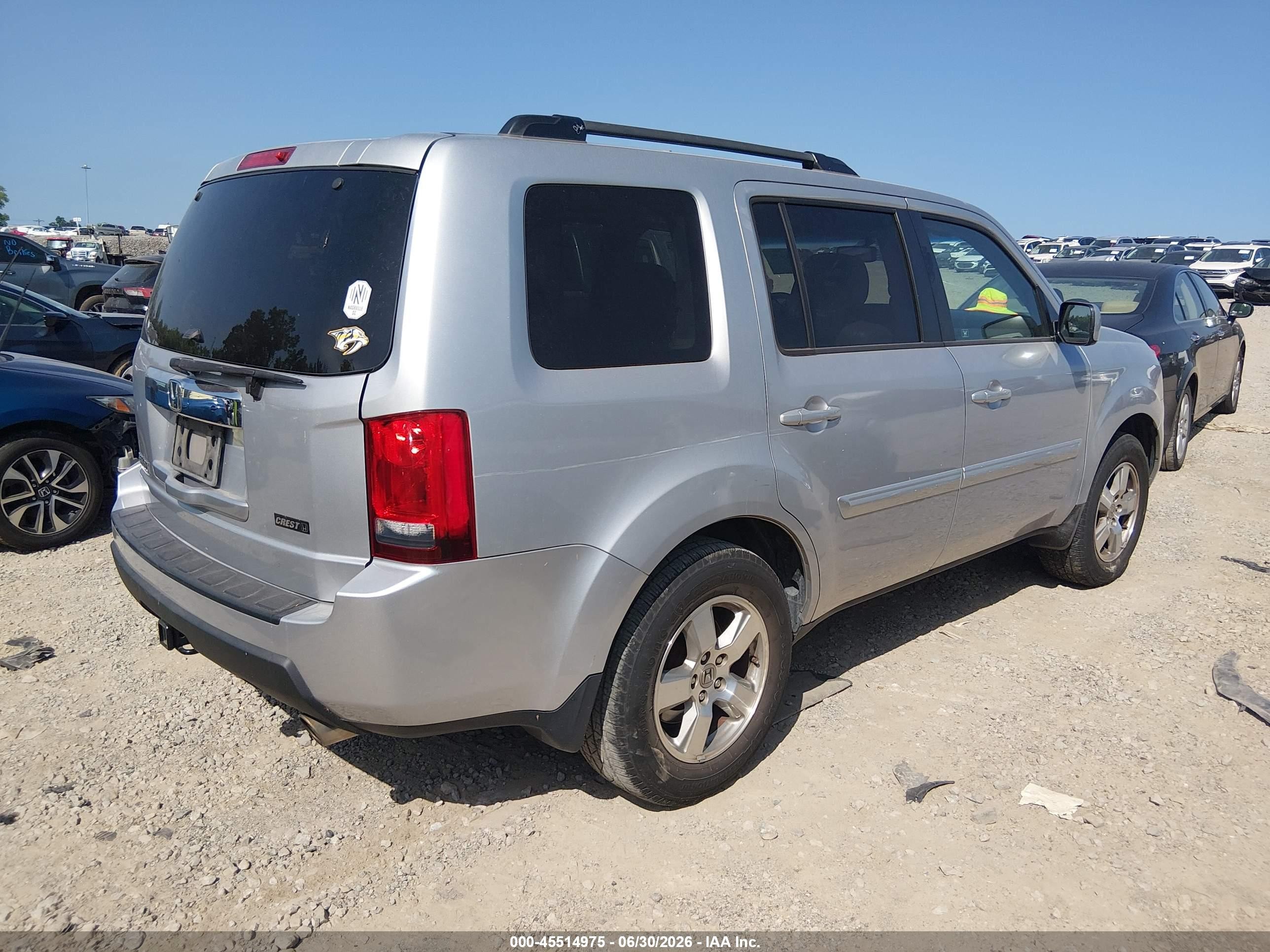 2011 Honda Pilot Ex-l Gray vin: 5FNYF3H59BB048524