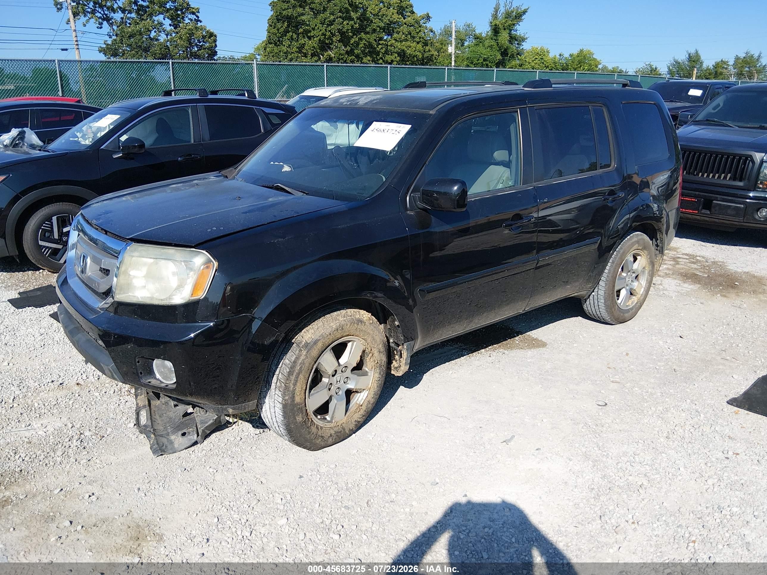 2011 Honda Pilot Ex-l Black vin: 5FNYF3H59BB048586