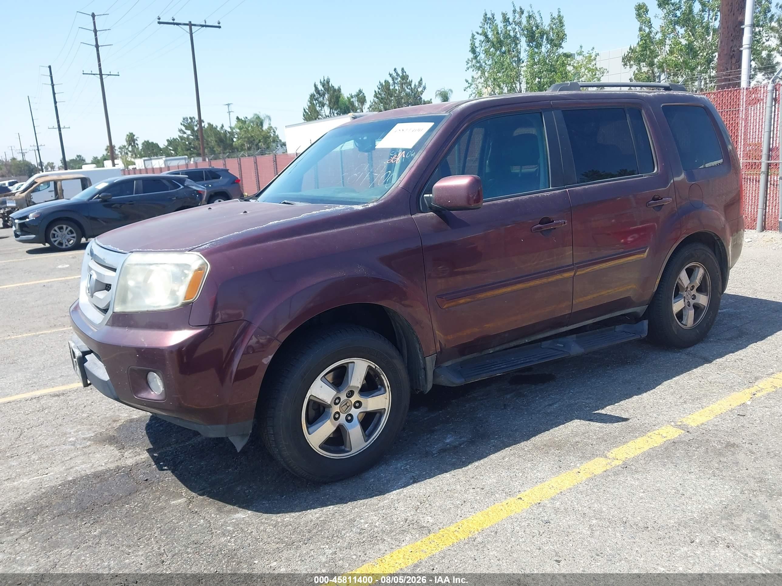 2011 Honda Pilot Ex-l Maroon vin: 5FNYF3H59BB050404