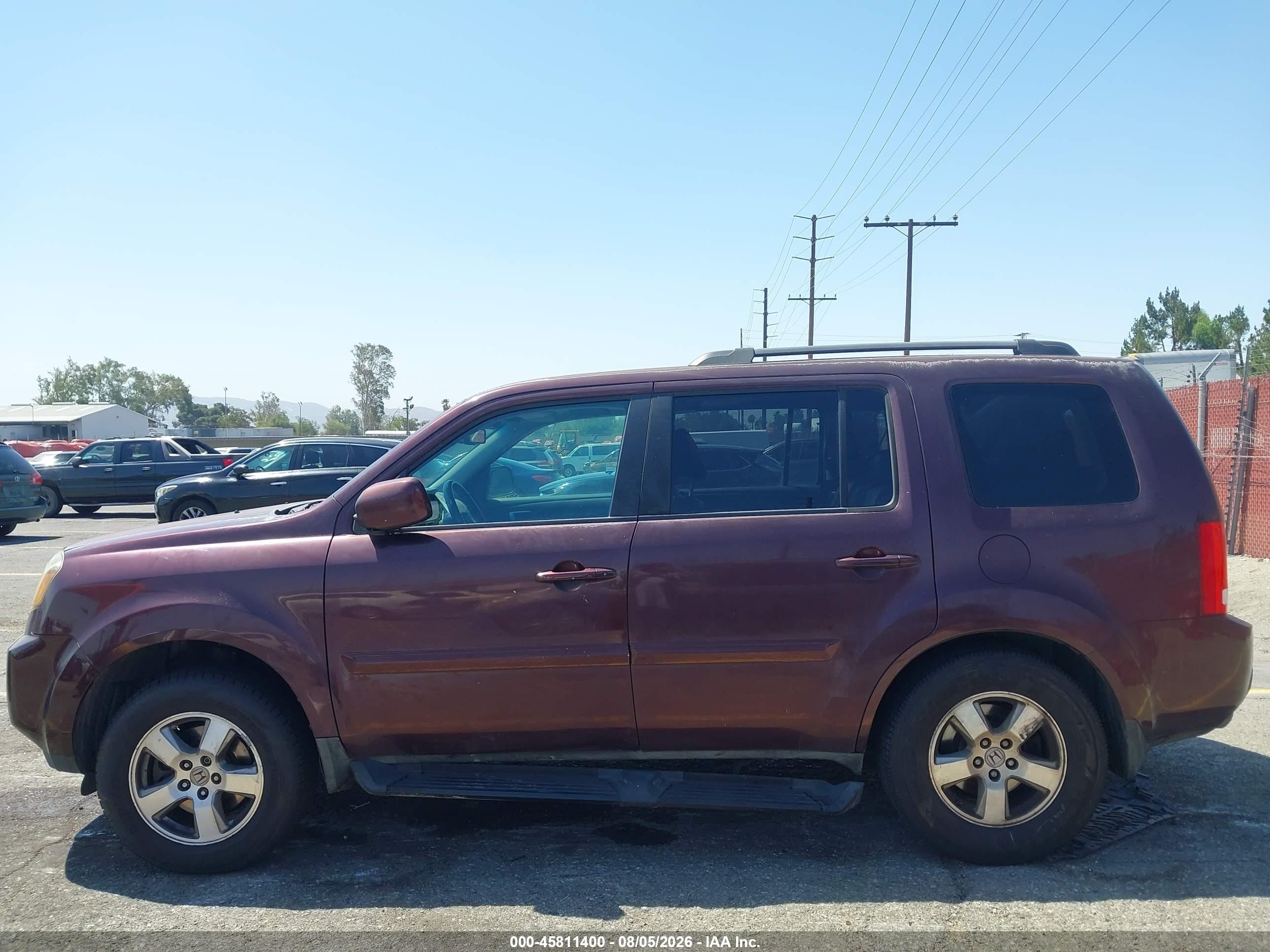 2011 Honda Pilot Ex-l Maroon vin: 5FNYF3H59BB050404