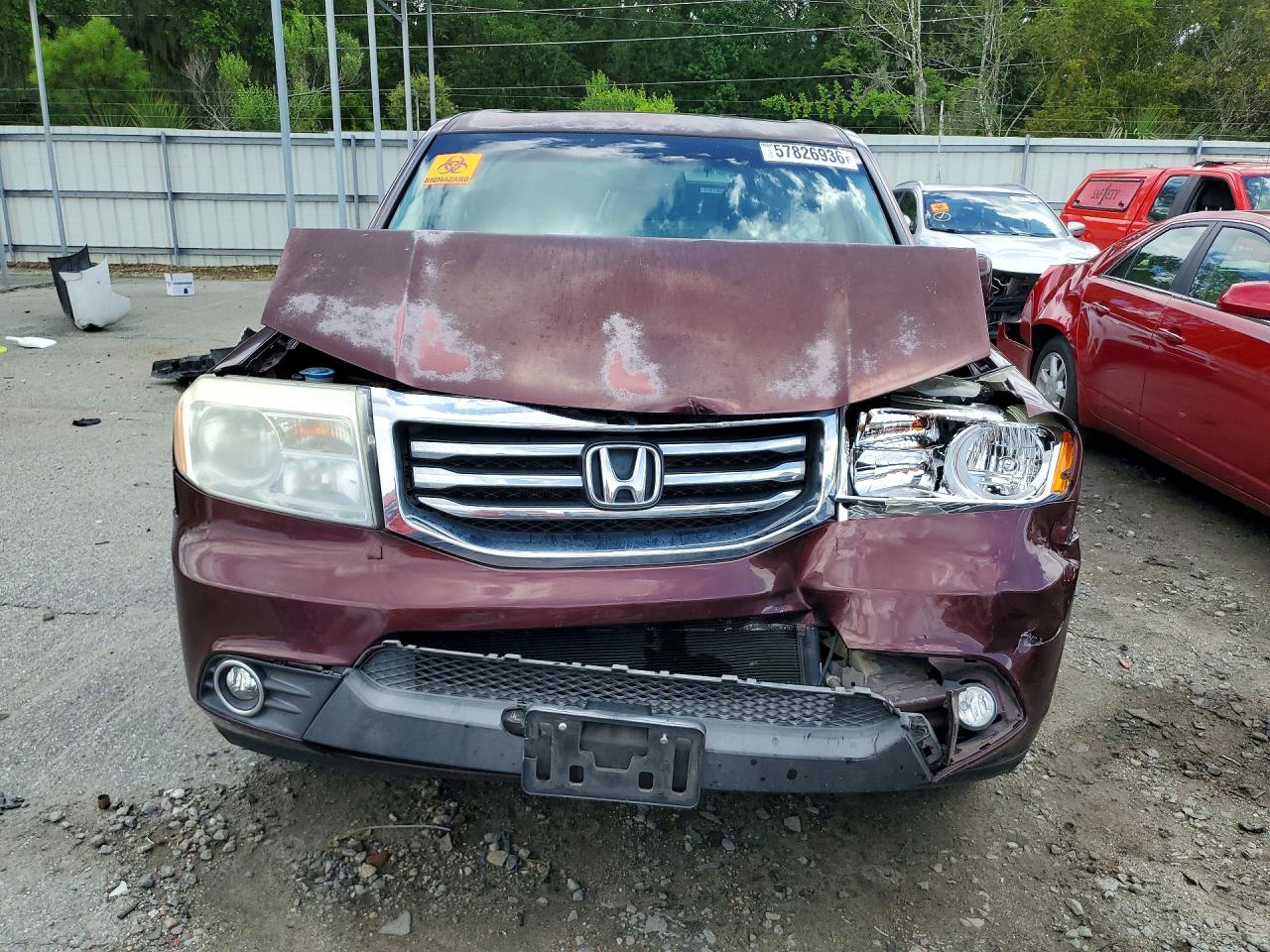 2012 Honda Pilot Exl Burgundy vin: 5FNYF3H59CB018358