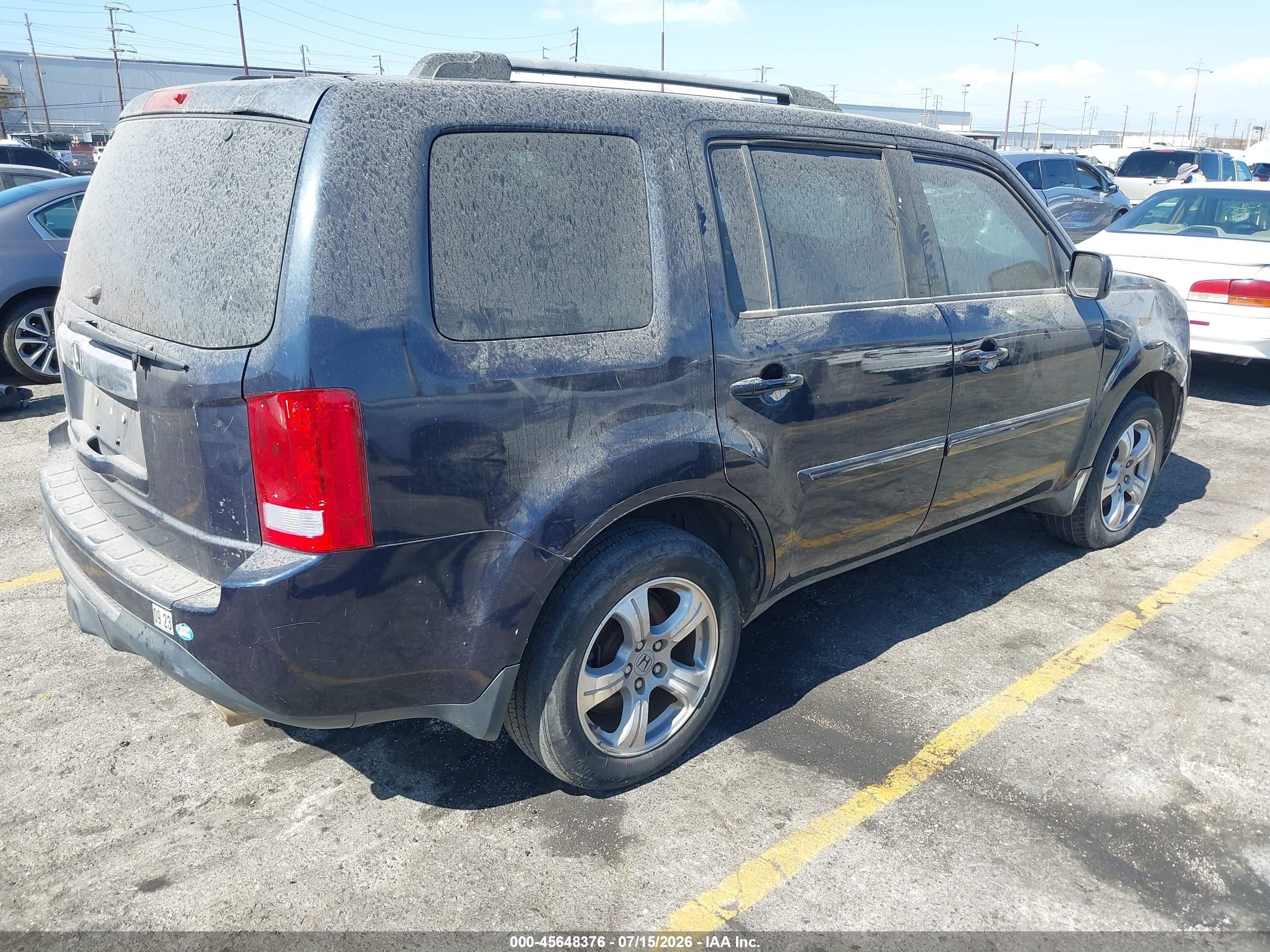2012 Honda Pilot Ex-l Navy vin: 5FNYF3H59CB019090