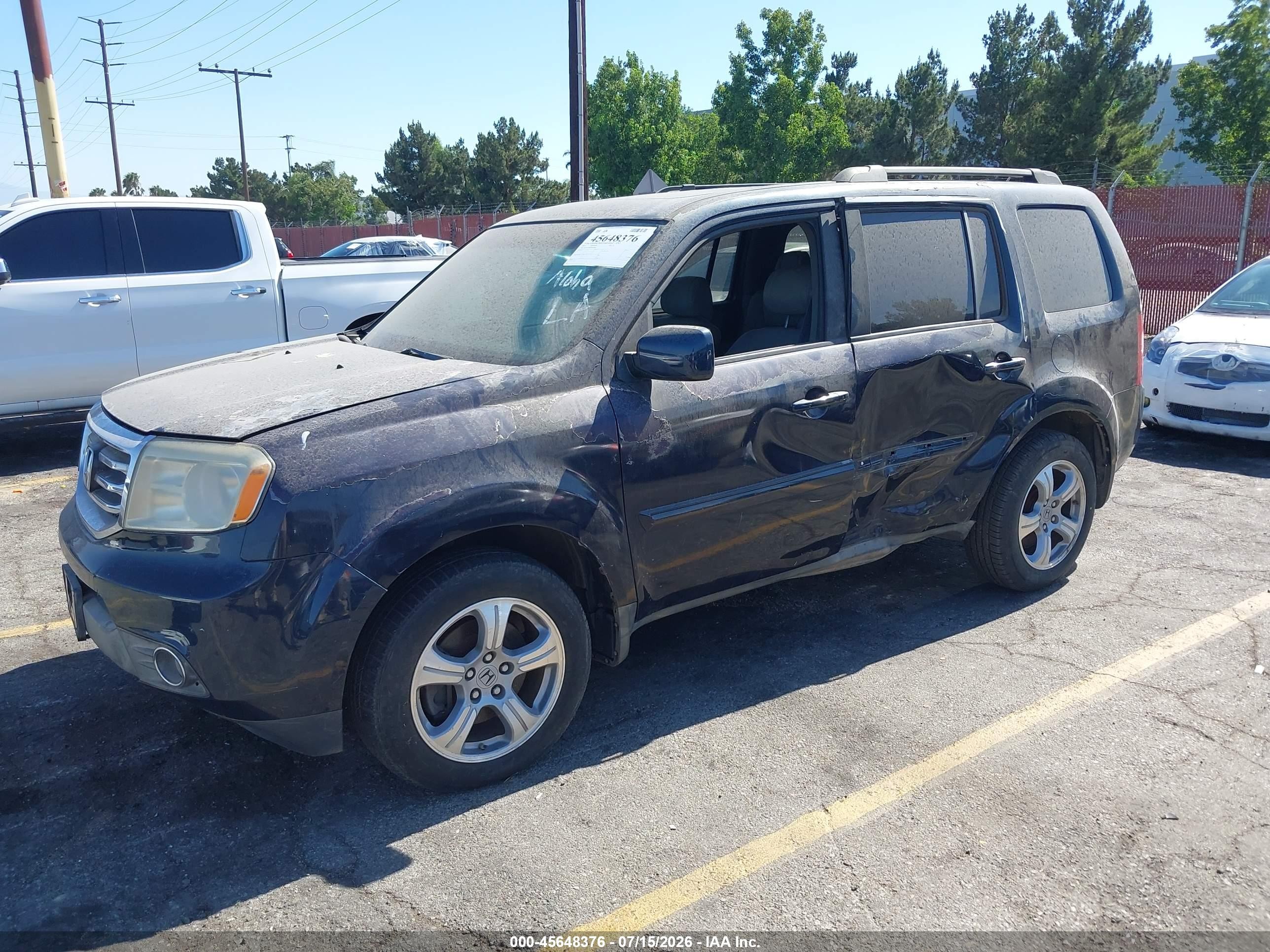 2012 Honda Pilot Ex-l Navy vin: 5FNYF3H59CB019090