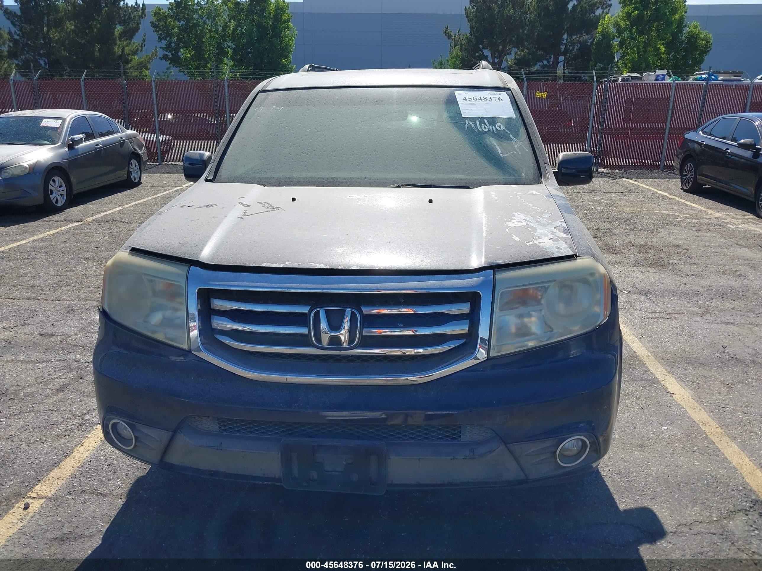 2012 Honda Pilot Ex-l Navy vin: 5FNYF3H59CB019090