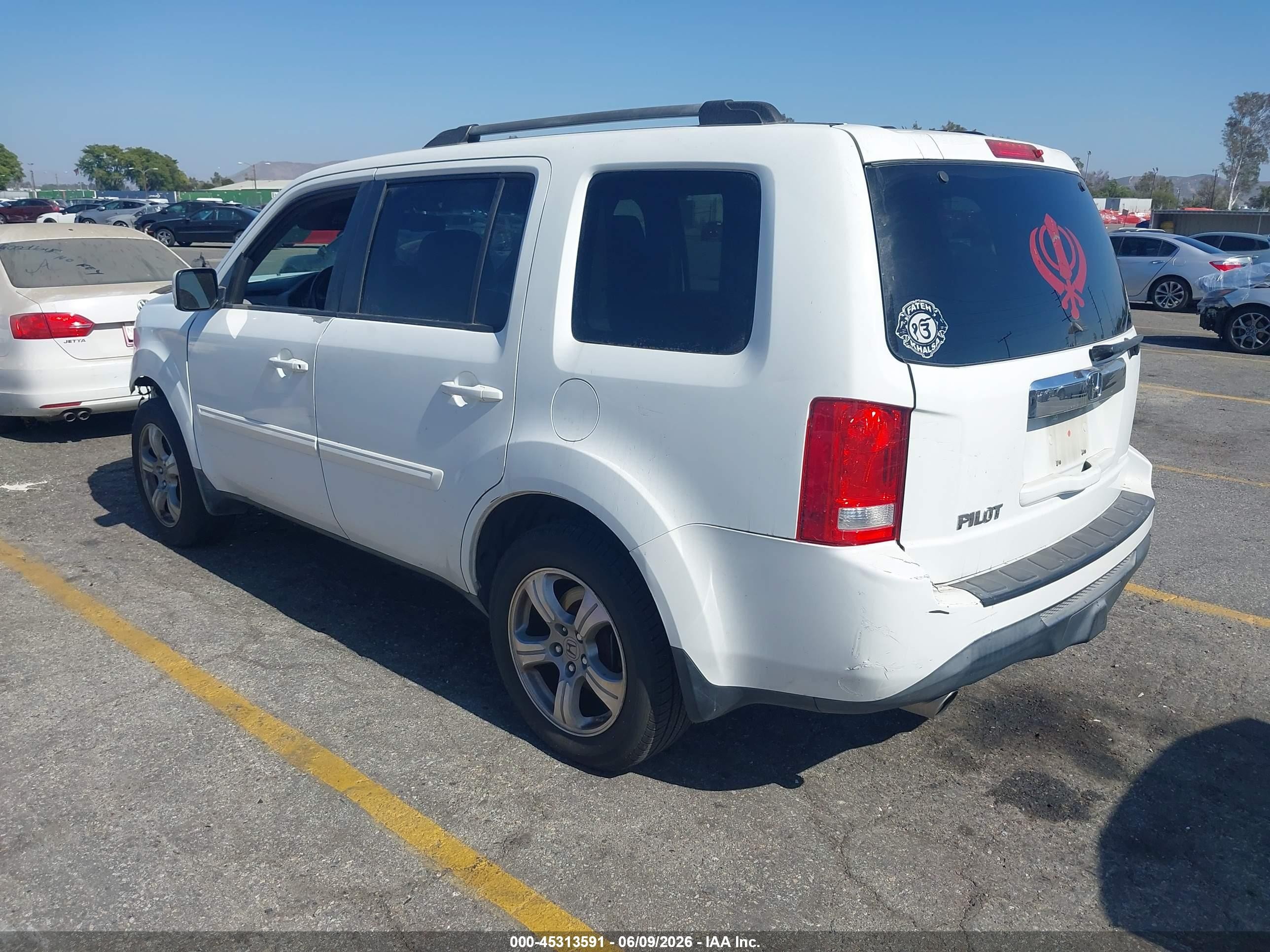 2012 Honda Pilot Ex-l White vin: 5FNYF3H59CB026413