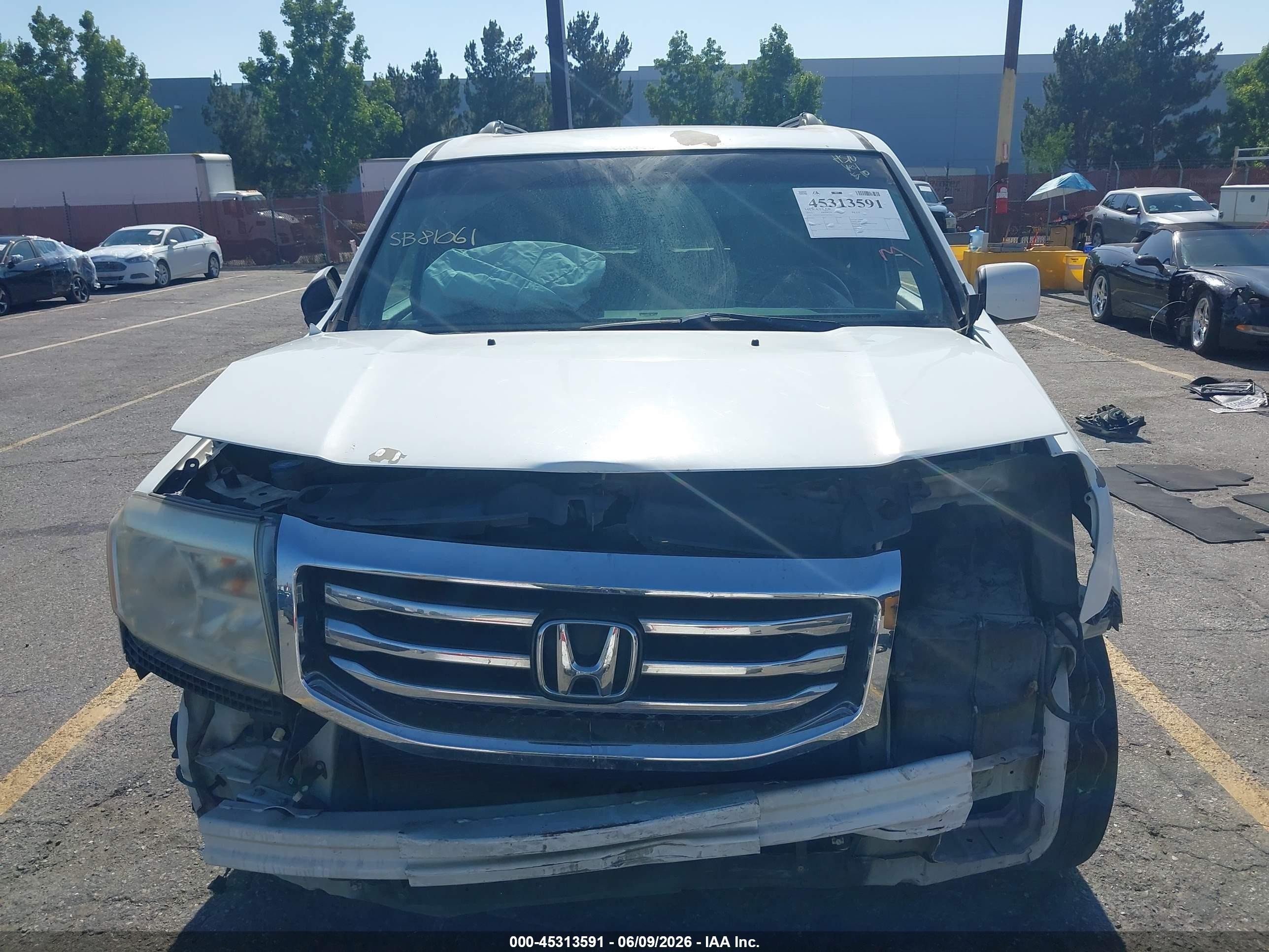 2012 Honda Pilot Ex-l White vin: 5FNYF3H59CB026413