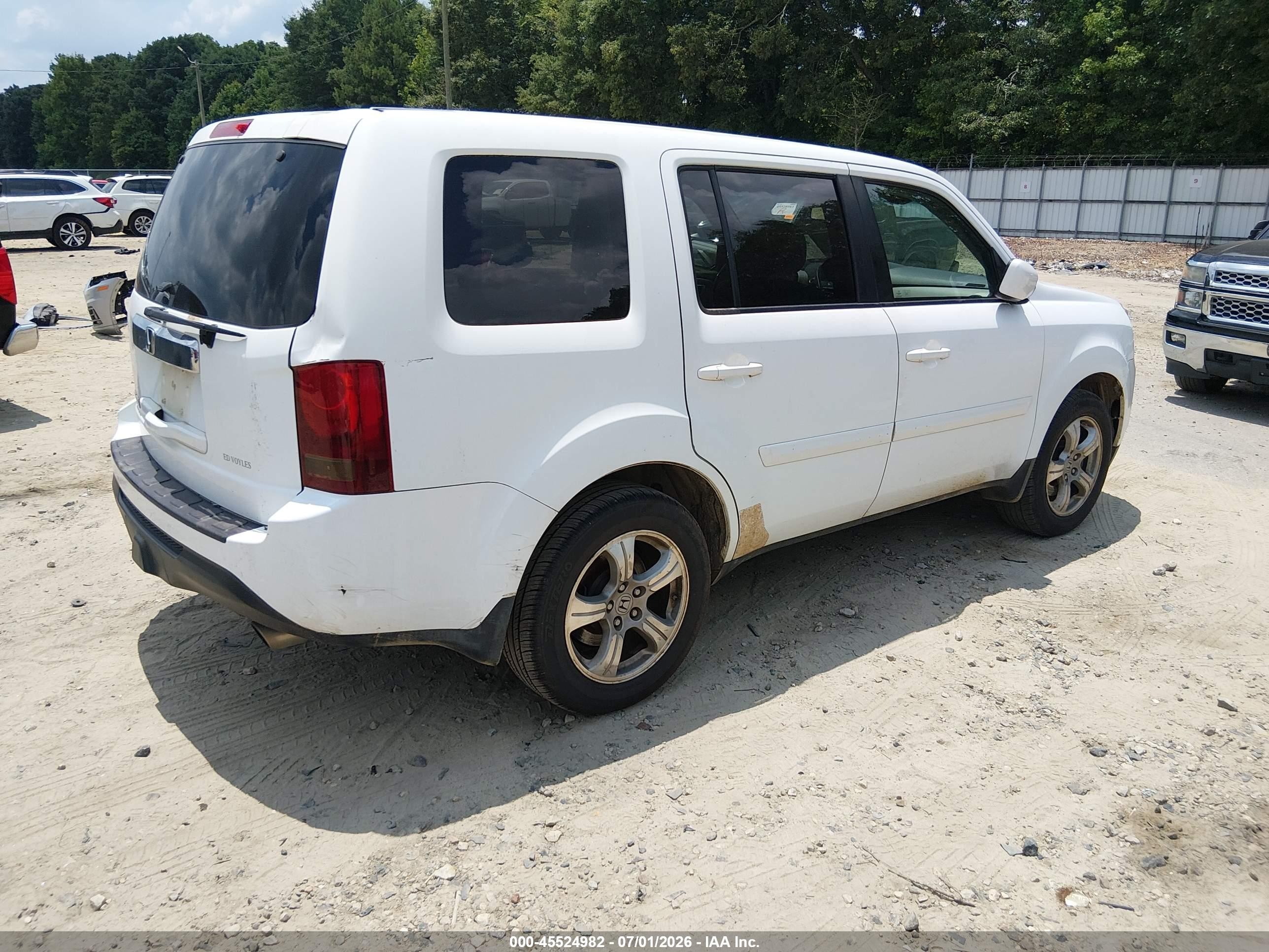 2012 Honda Pilot Ex-l Белый vin: 5FNYF3H59CB038710