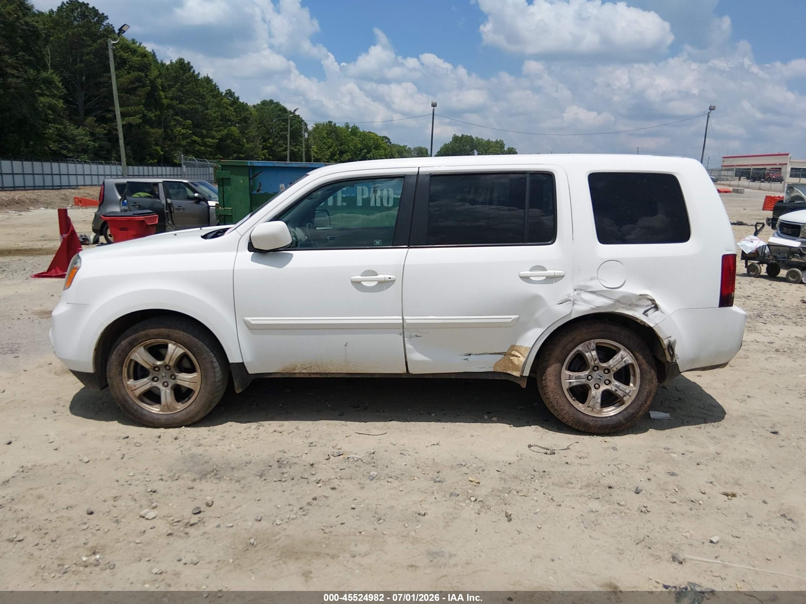 2012 Honda Pilot Ex-l Белый vin: 5FNYF3H59CB038710