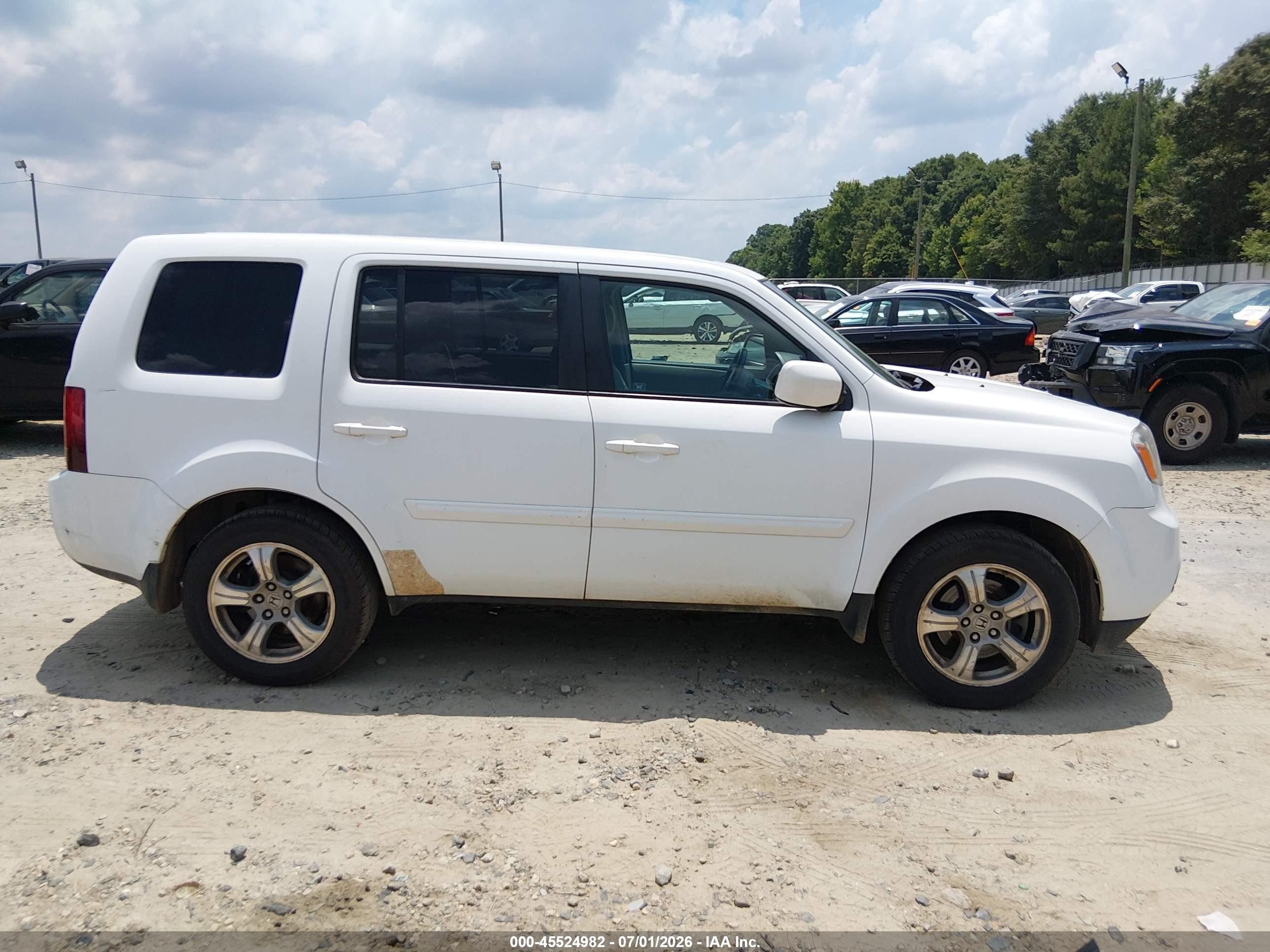 2012 Honda Pilot Ex-l Белый vin: 5FNYF3H59CB038710