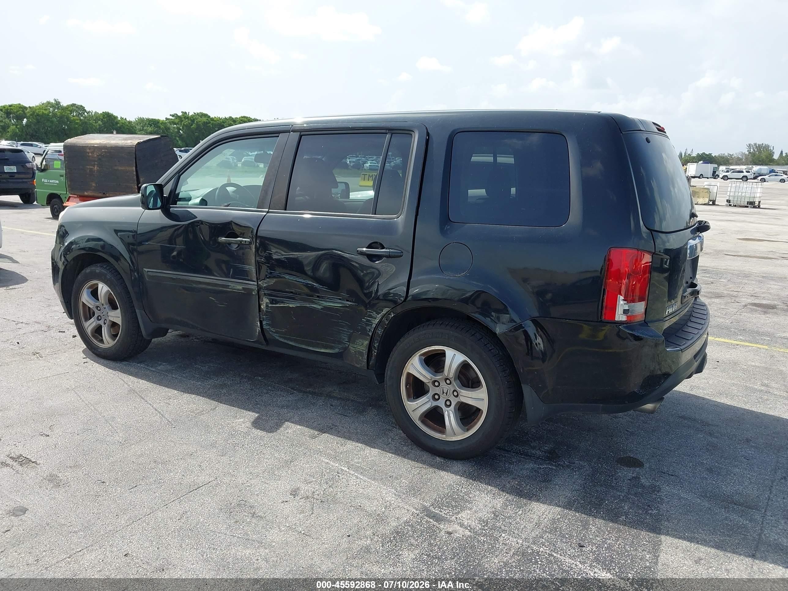 2013 Honda Pilot Ex-l Black vin: 5FNYF3H59DB008009