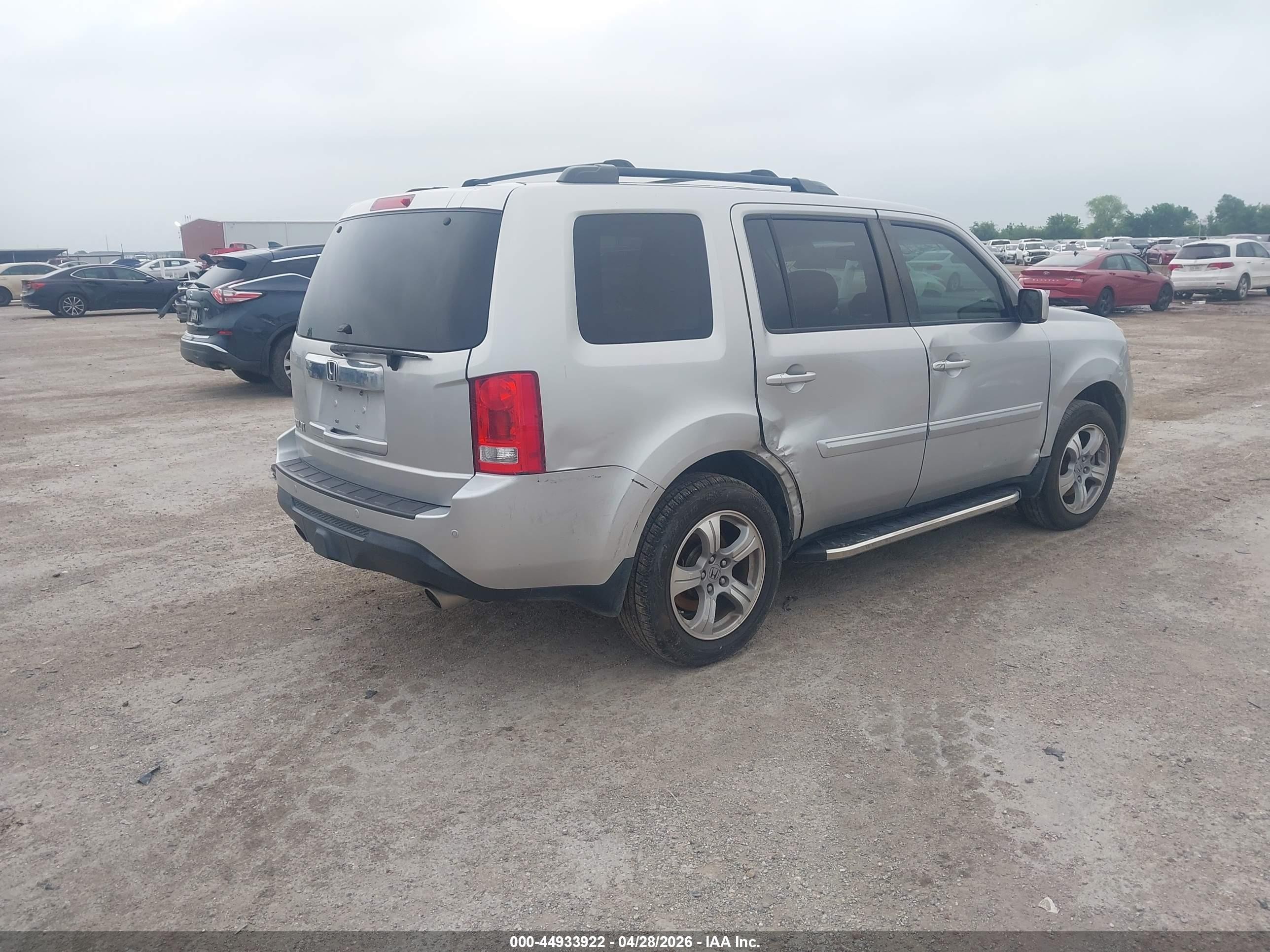 2013 Honda Pilot Ex-l Silver vin: 5FNYF3H59DB043973