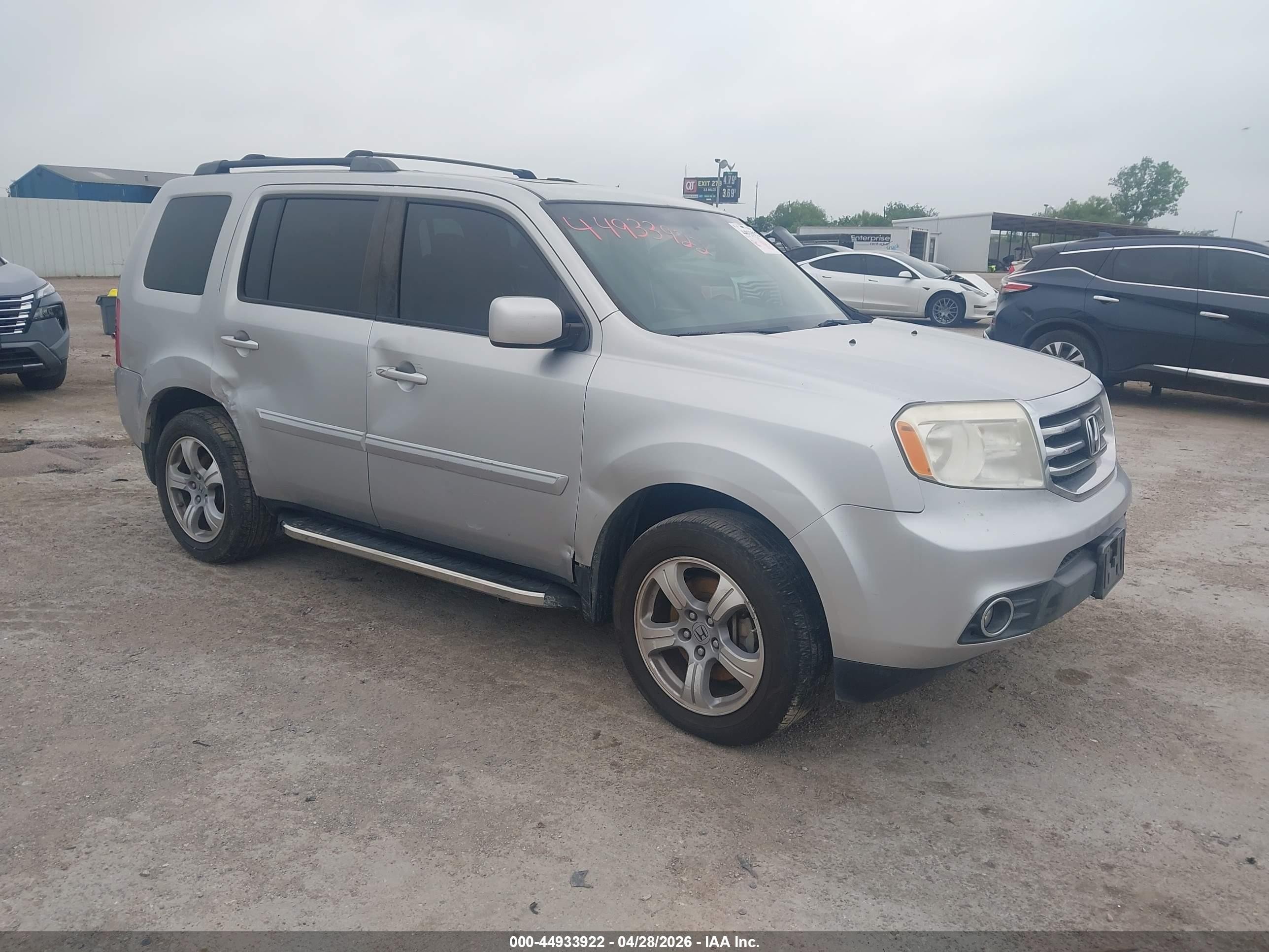 2013 Honda Pilot Ex-l Silver vin: 5FNYF3H59DB043973