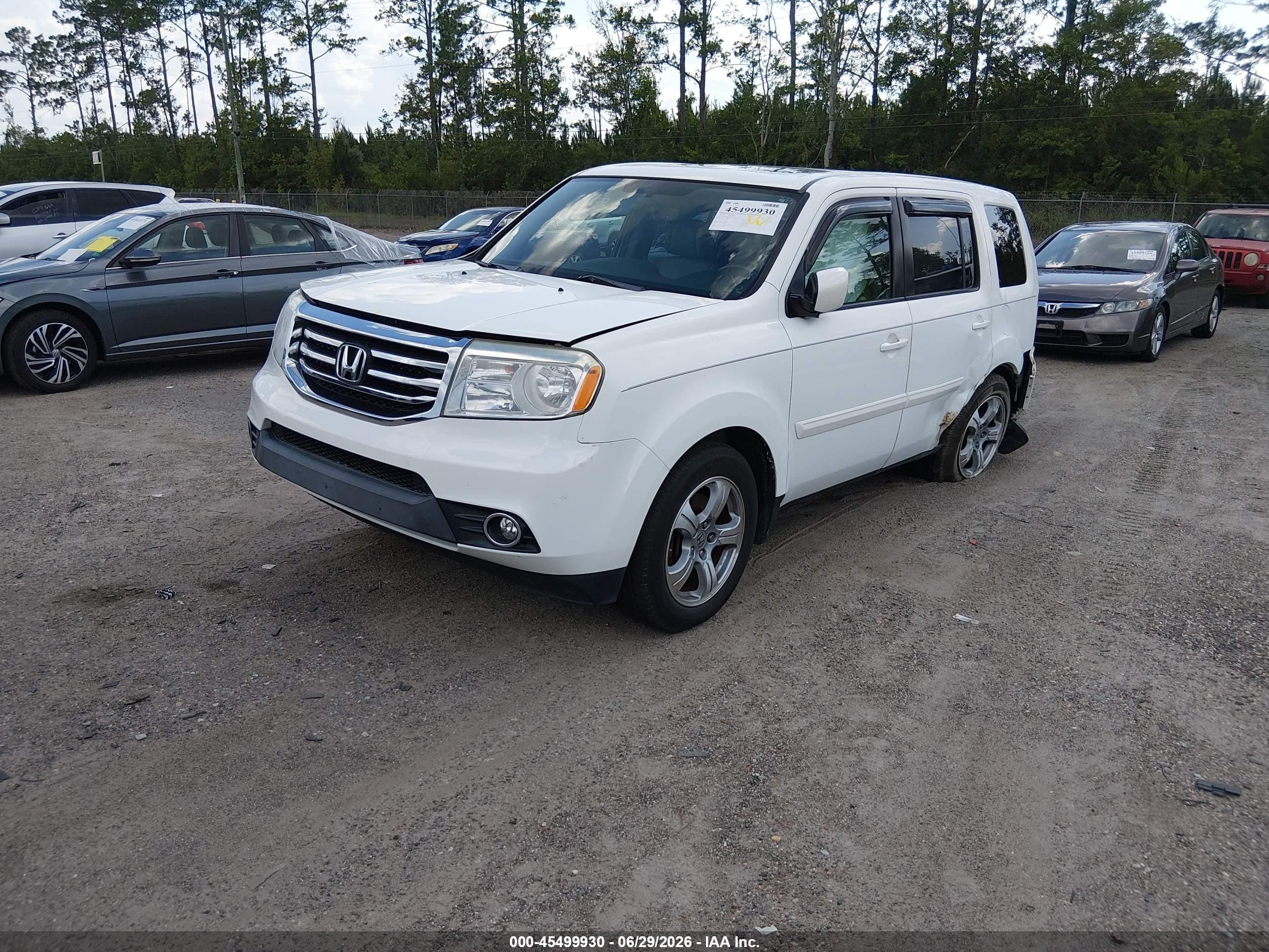 2014 Honda Pilot Ex-l White vin: 5FNYF3H59EB011610