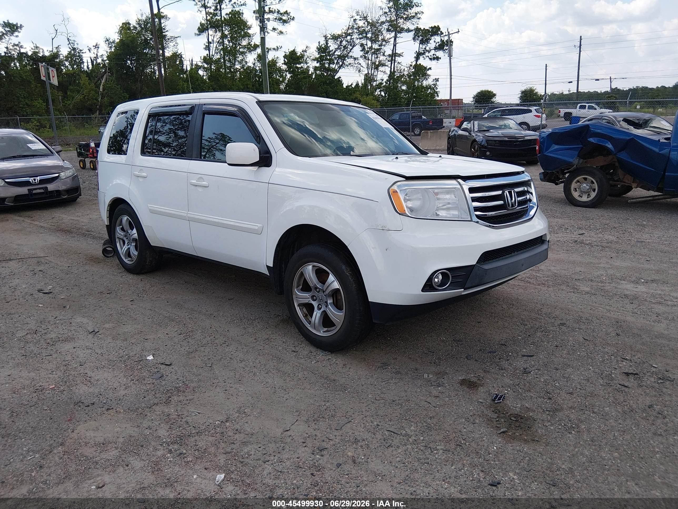 2014 Honda Pilot Ex-l White vin: 5FNYF3H59EB011610
