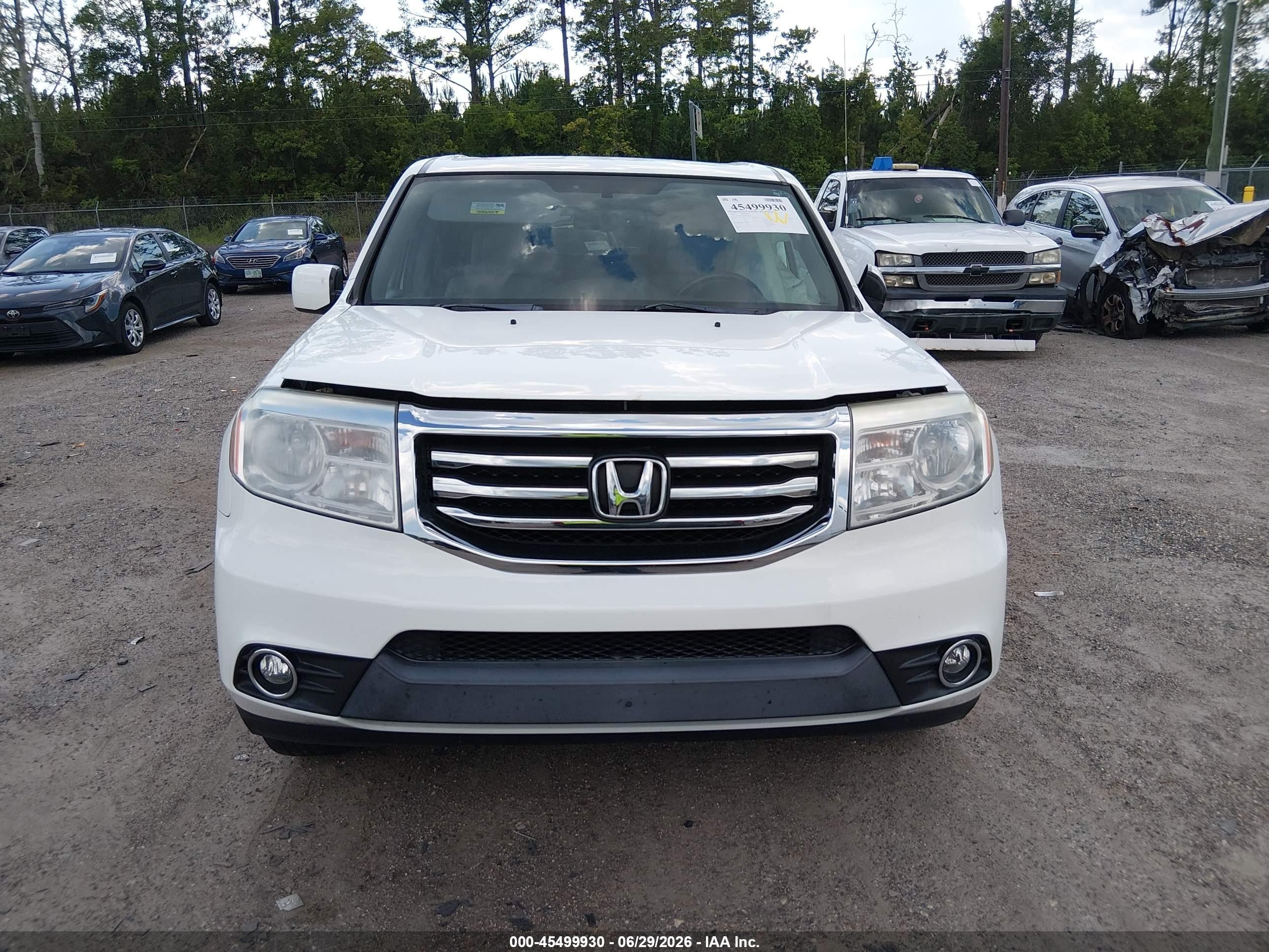 2014 Honda Pilot Ex-l White vin: 5FNYF3H59EB011610