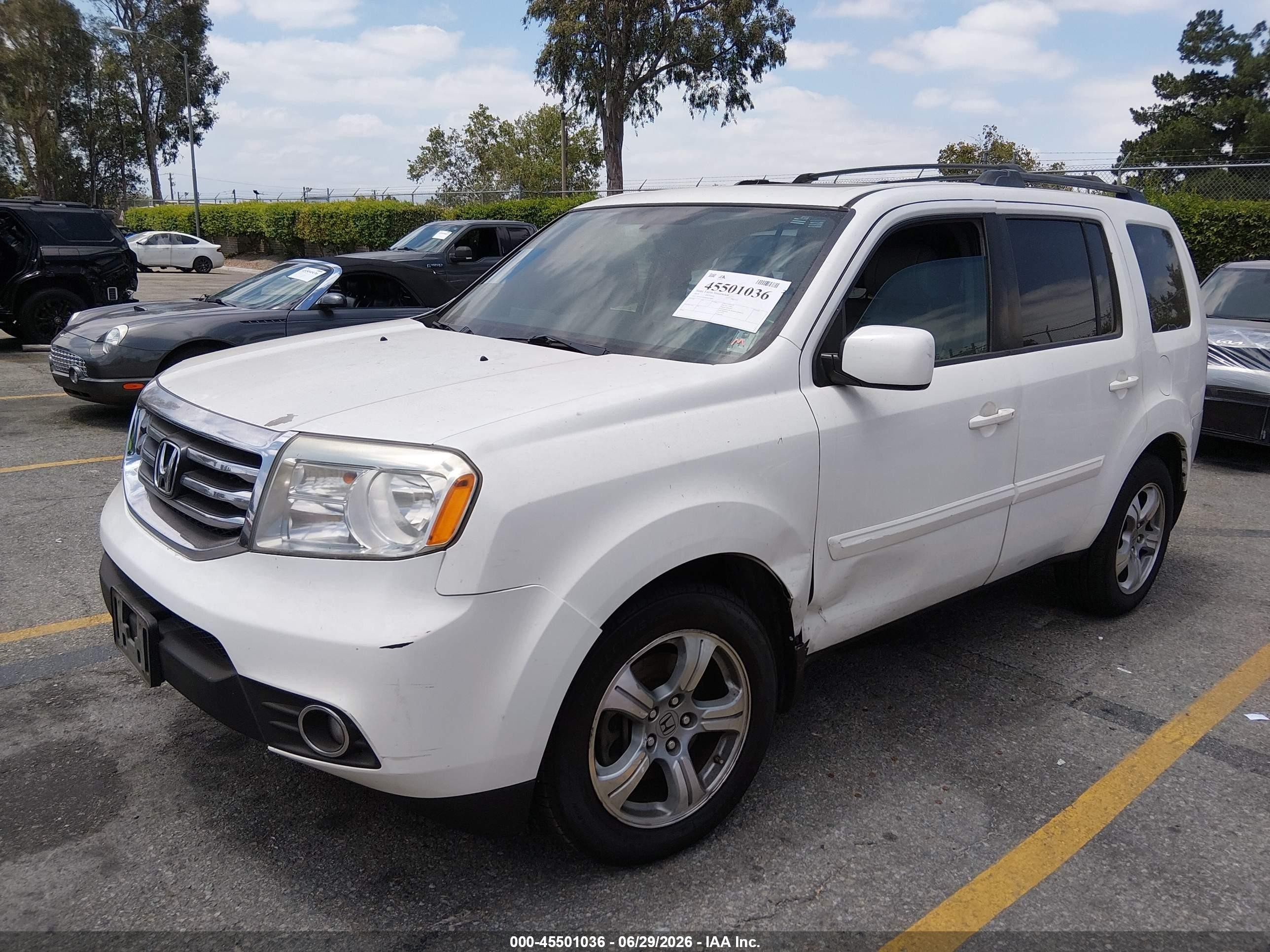 2014 Honda Pilot Ex-l White vin: 5FNYF3H59EB025894