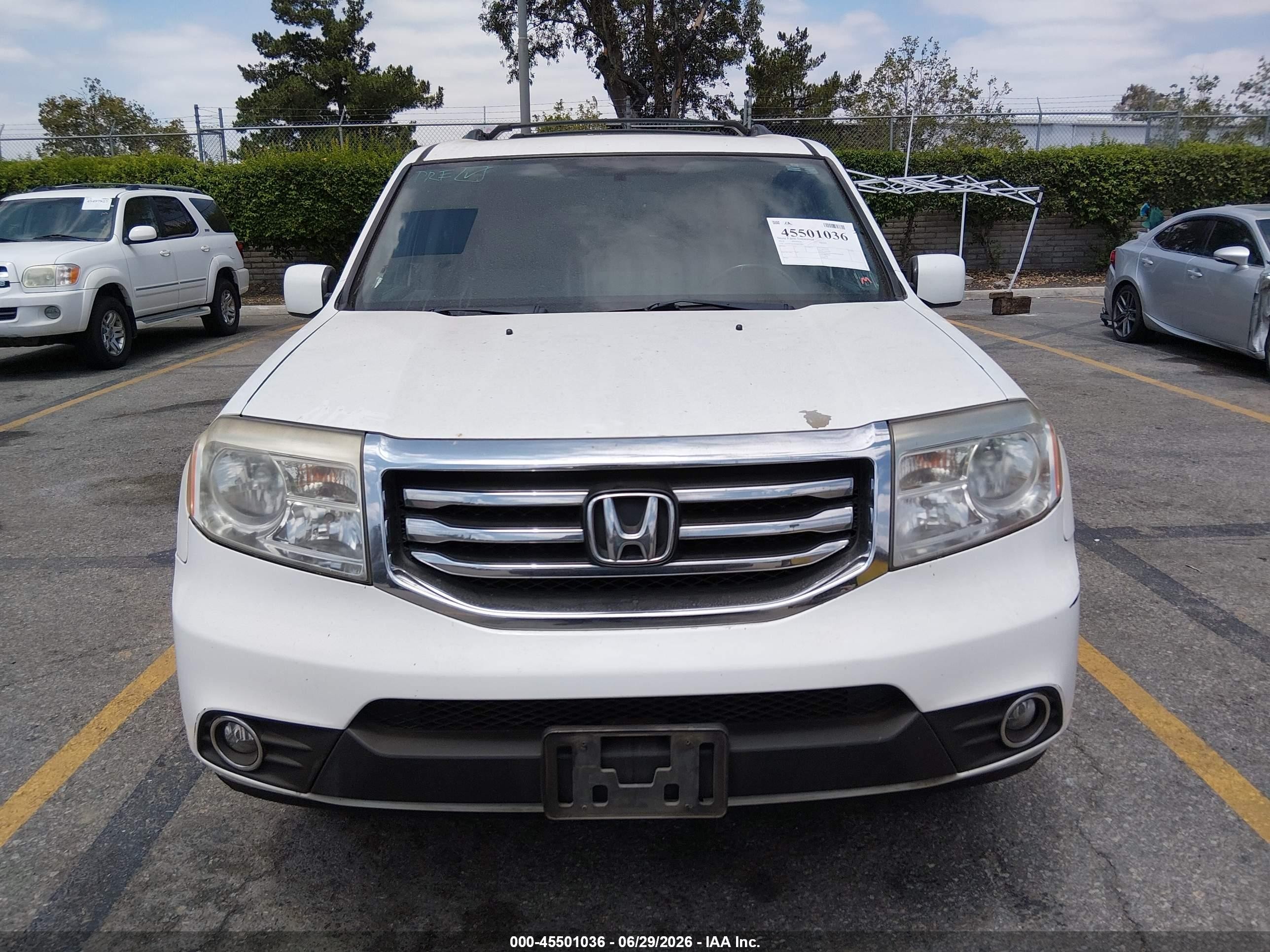 2014 Honda Pilot Ex-l White vin: 5FNYF3H59EB025894