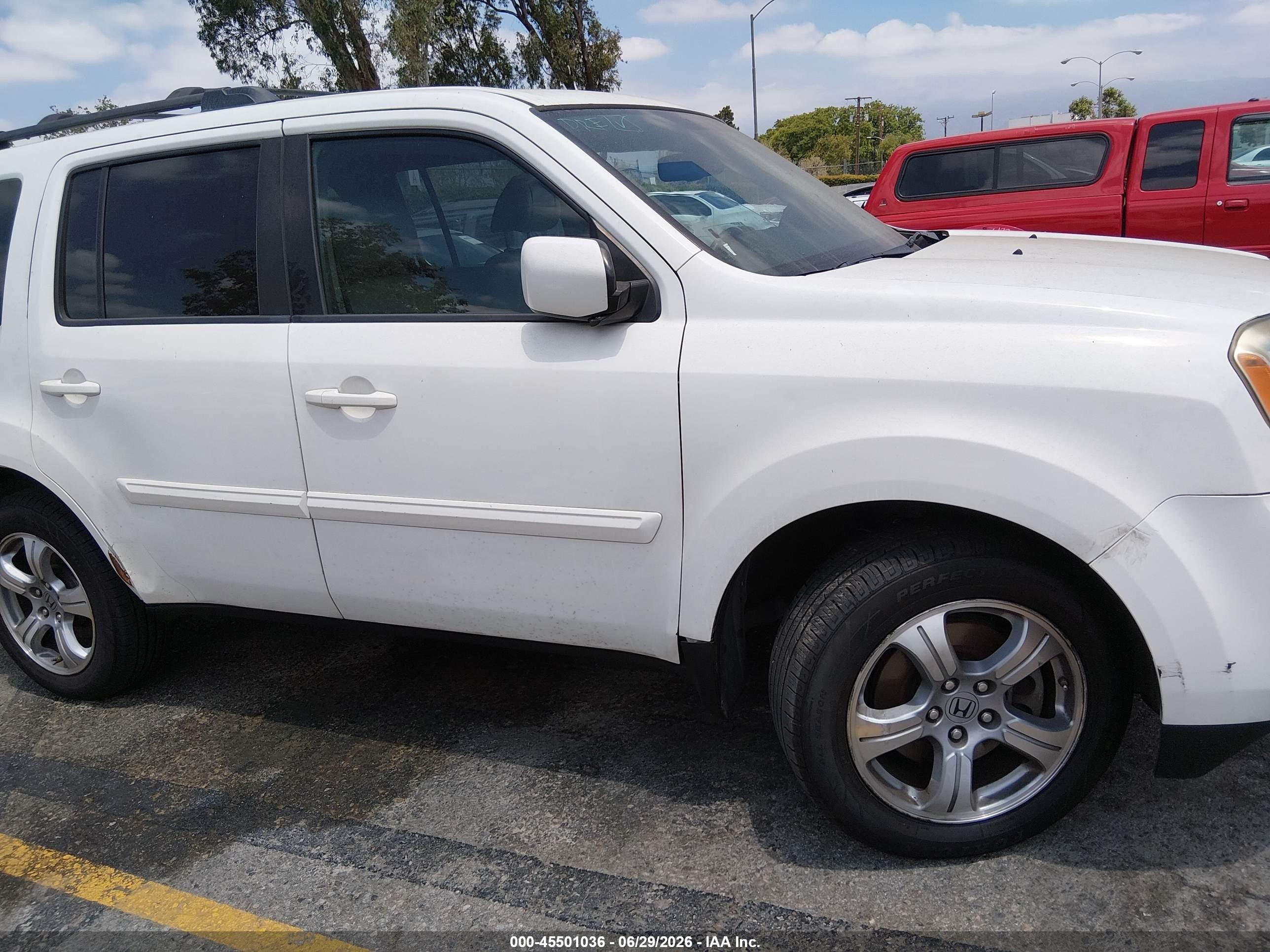 2014 Honda Pilot Ex-l White vin: 5FNYF3H59EB025894