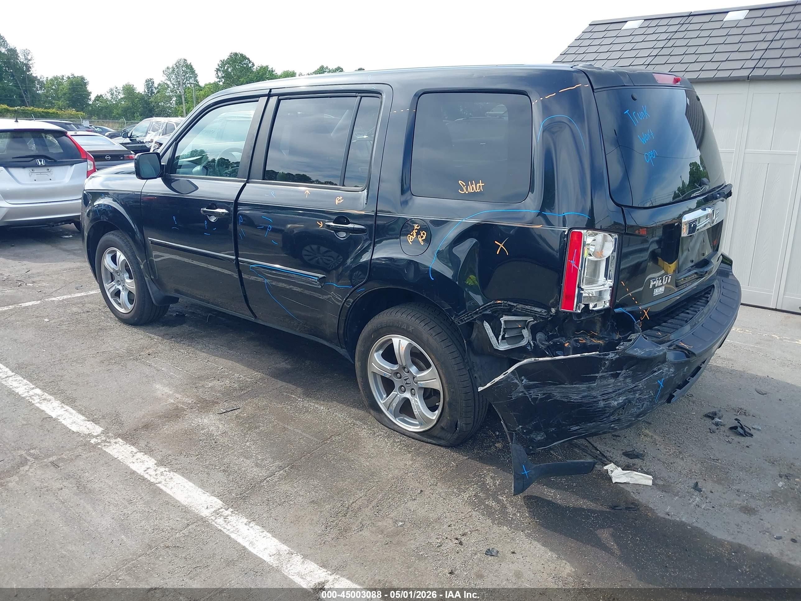 2015 Honda Pilot Ex-l Black vin: 5FNYF3H59FB015609