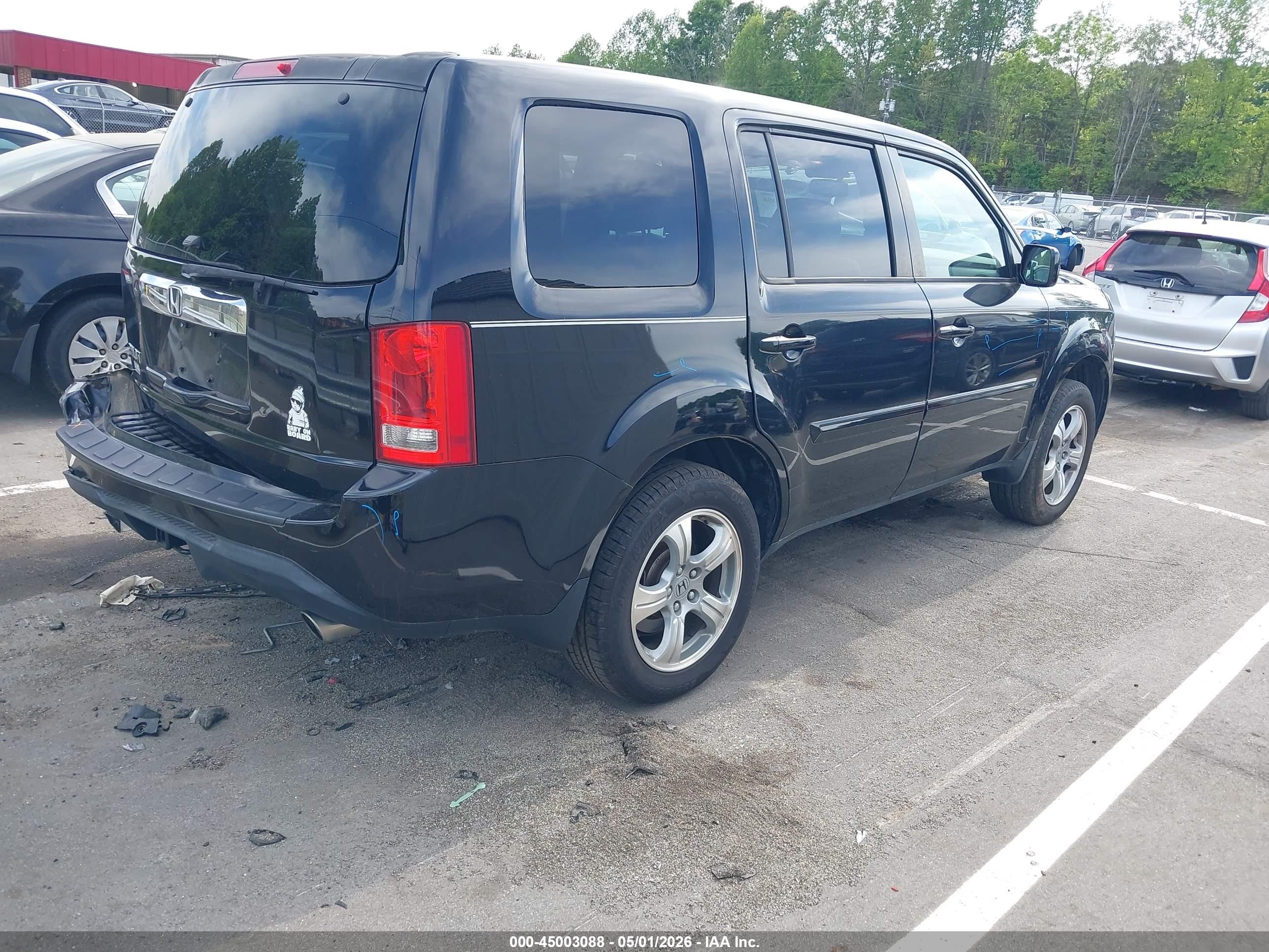 2015 Honda Pilot Ex-l Black vin: 5FNYF3H59FB015609