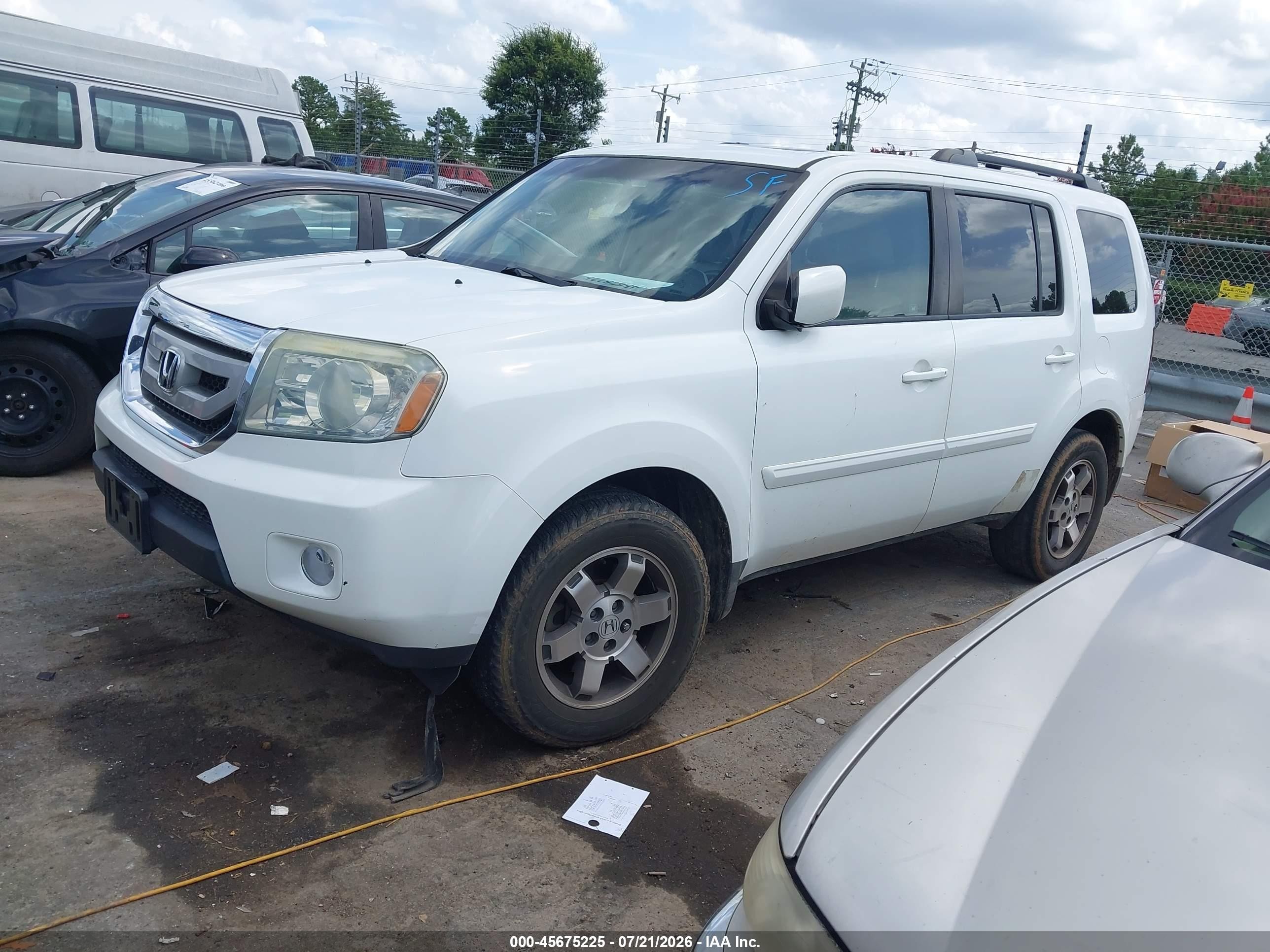 2010 Honda Pilot Ex-l White vin: 5FNYF3H5XAB009181