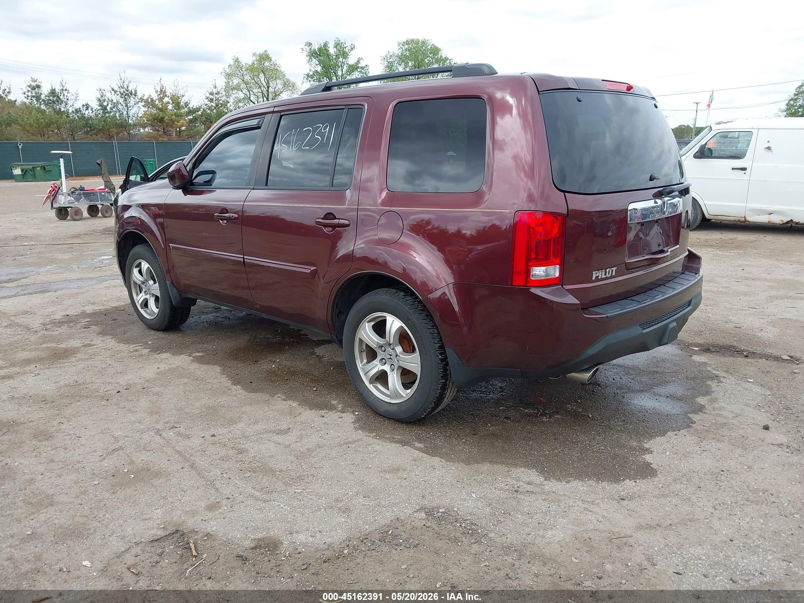 2013 Honda Pilot Ex-l Burgundy vin: 5FNYF3H5XDB018922