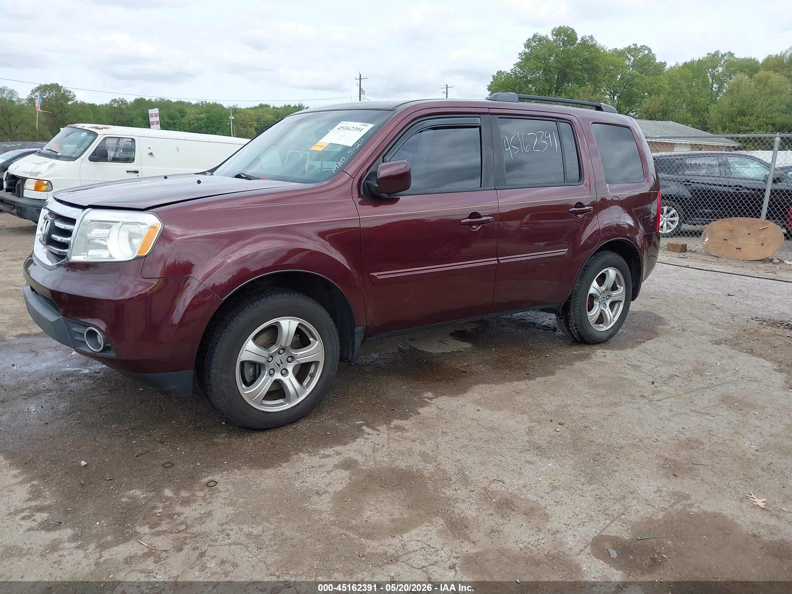 2013 Honda Pilot Ex-l Burgundy vin: 5FNYF3H5XDB018922