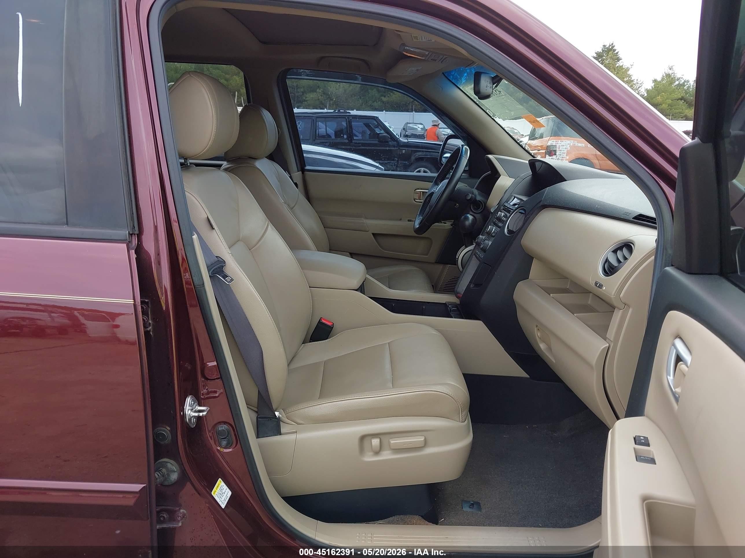 2013 Honda Pilot Ex-l Burgundy vin: 5FNYF3H5XDB018922