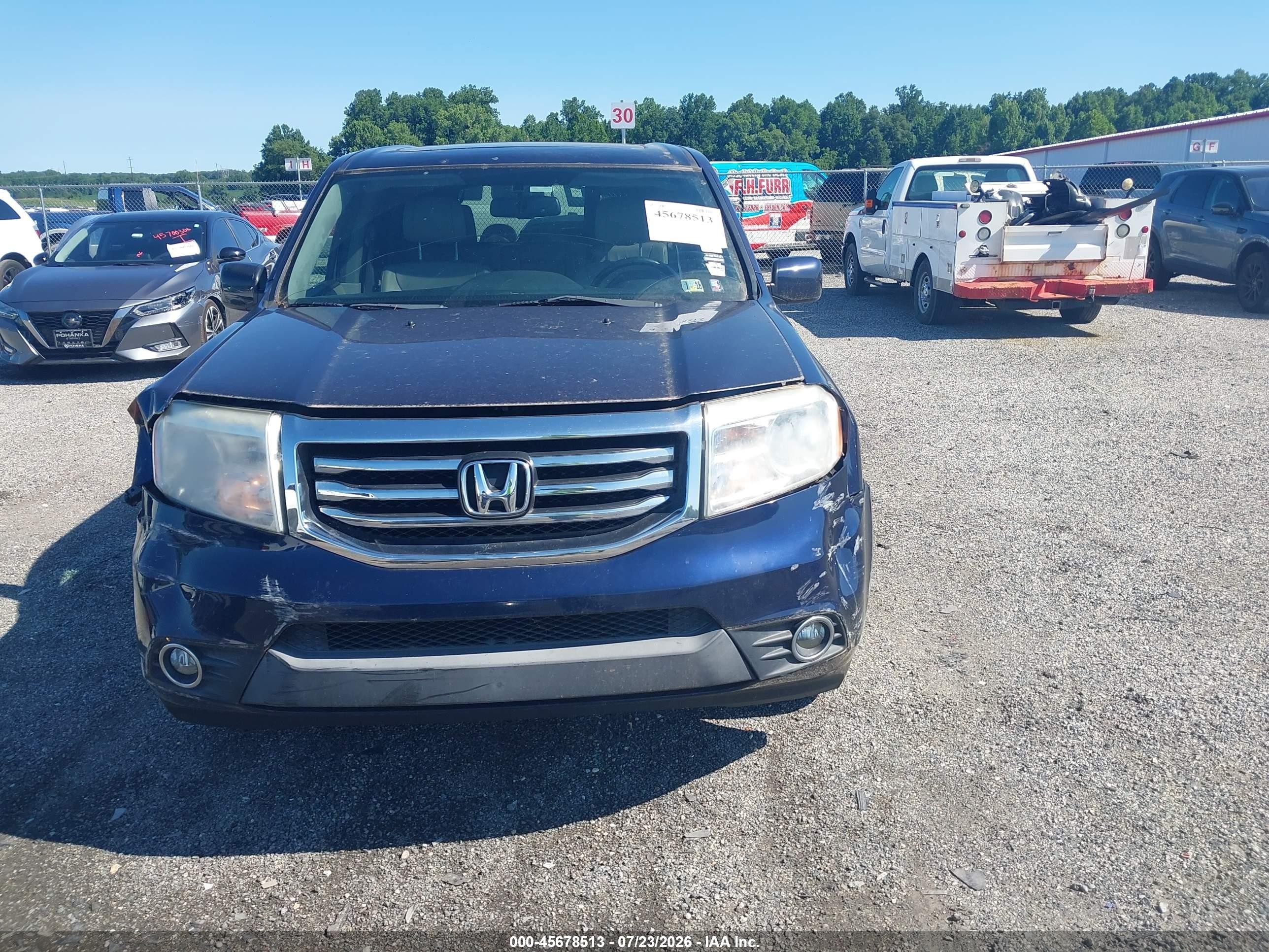 2013 Honda Pilot Ex-l Blue vin: 5FNYF3H5XDB032254