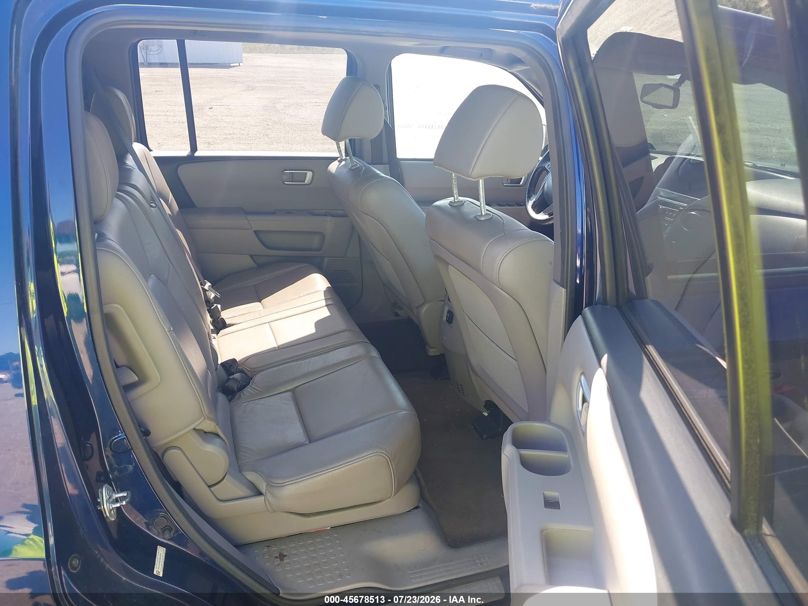 2013 Honda Pilot Ex-l Blue vin: 5FNYF3H5XDB032254