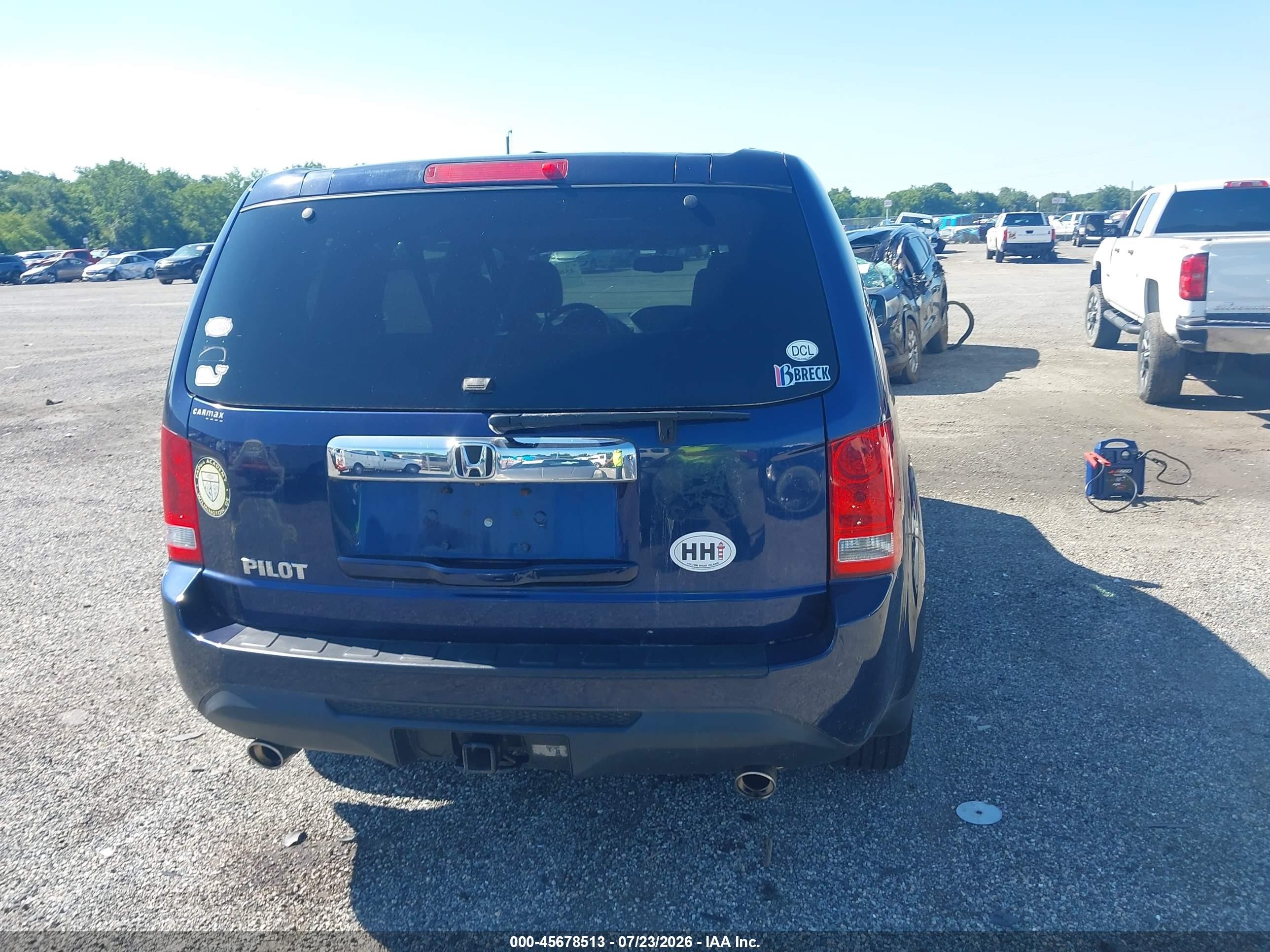 2013 Honda Pilot Ex-l Blue vin: 5FNYF3H5XDB032254