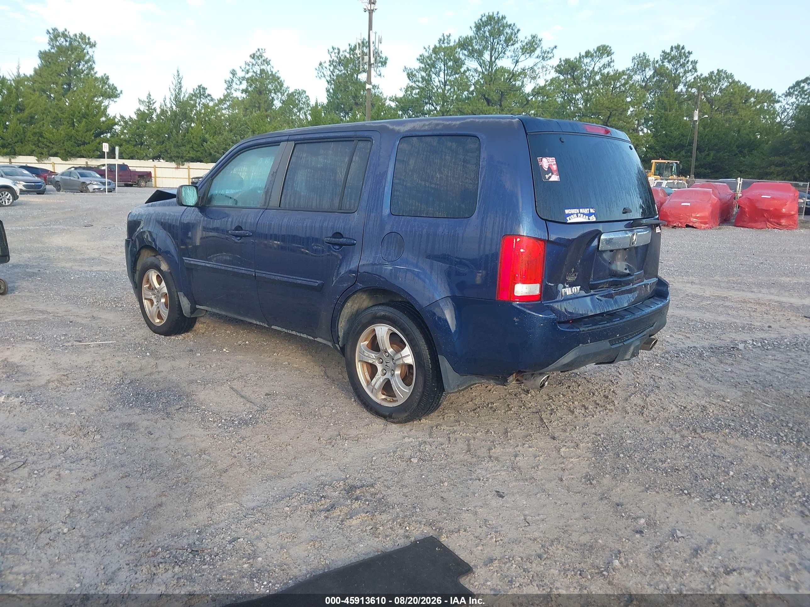 2014 Honda Pilot Ex-l Blue vin: 5FNYF3H5XEB018694