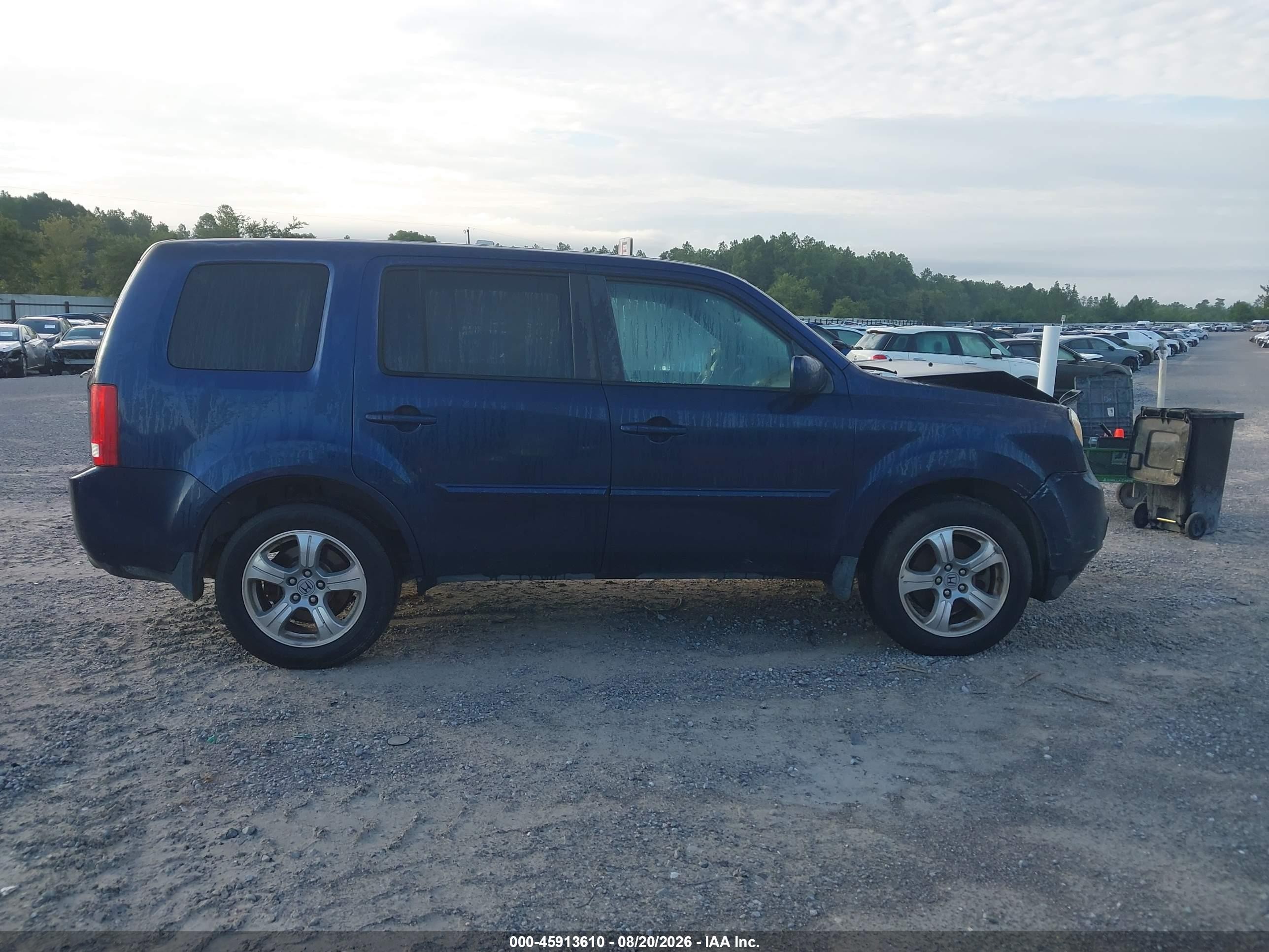 2014 Honda Pilot Ex-l Blue vin: 5FNYF3H5XEB018694