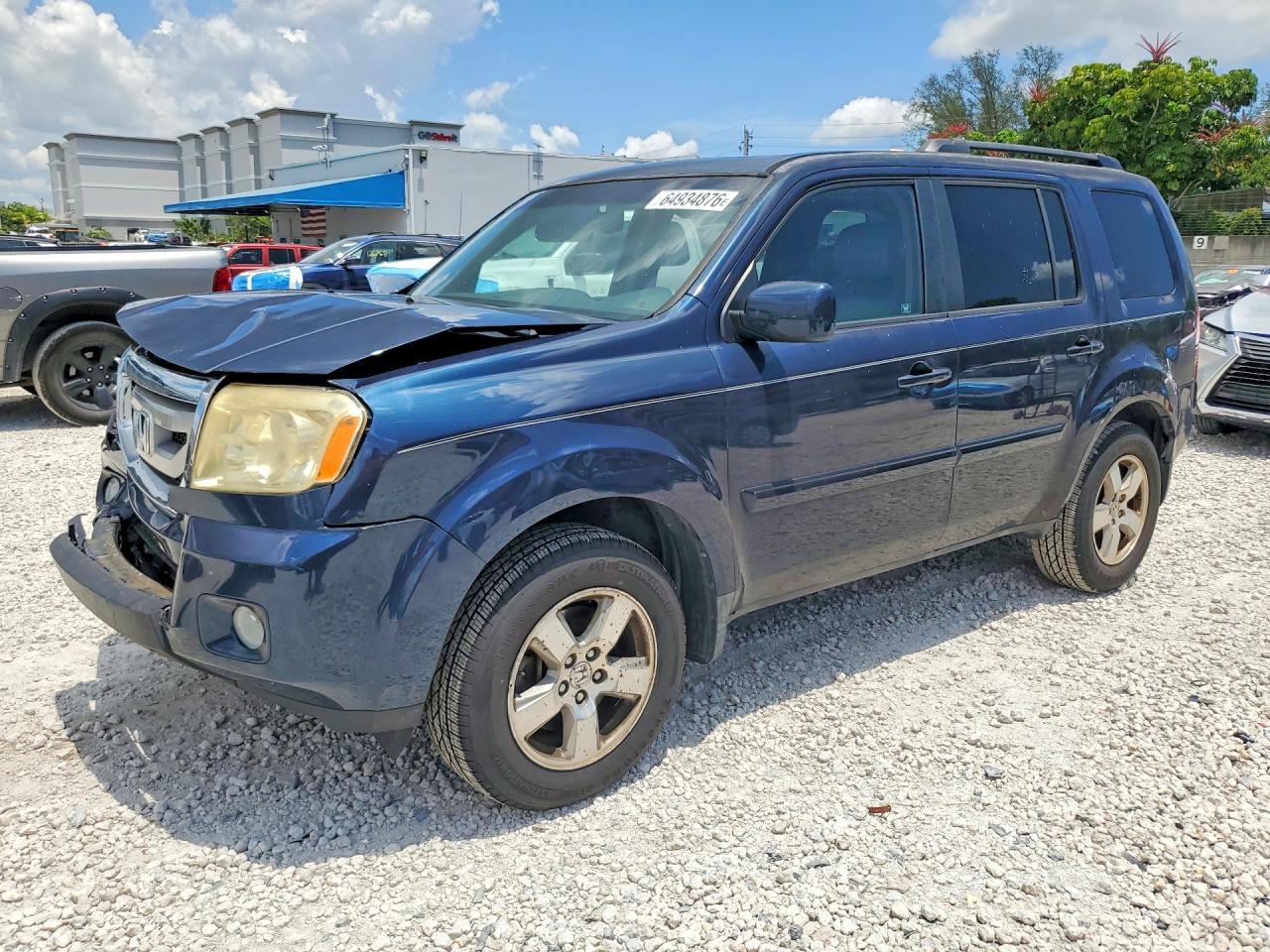 2011 Honda Pilot Exl Blue vin: 5FNYF3H60BB037355