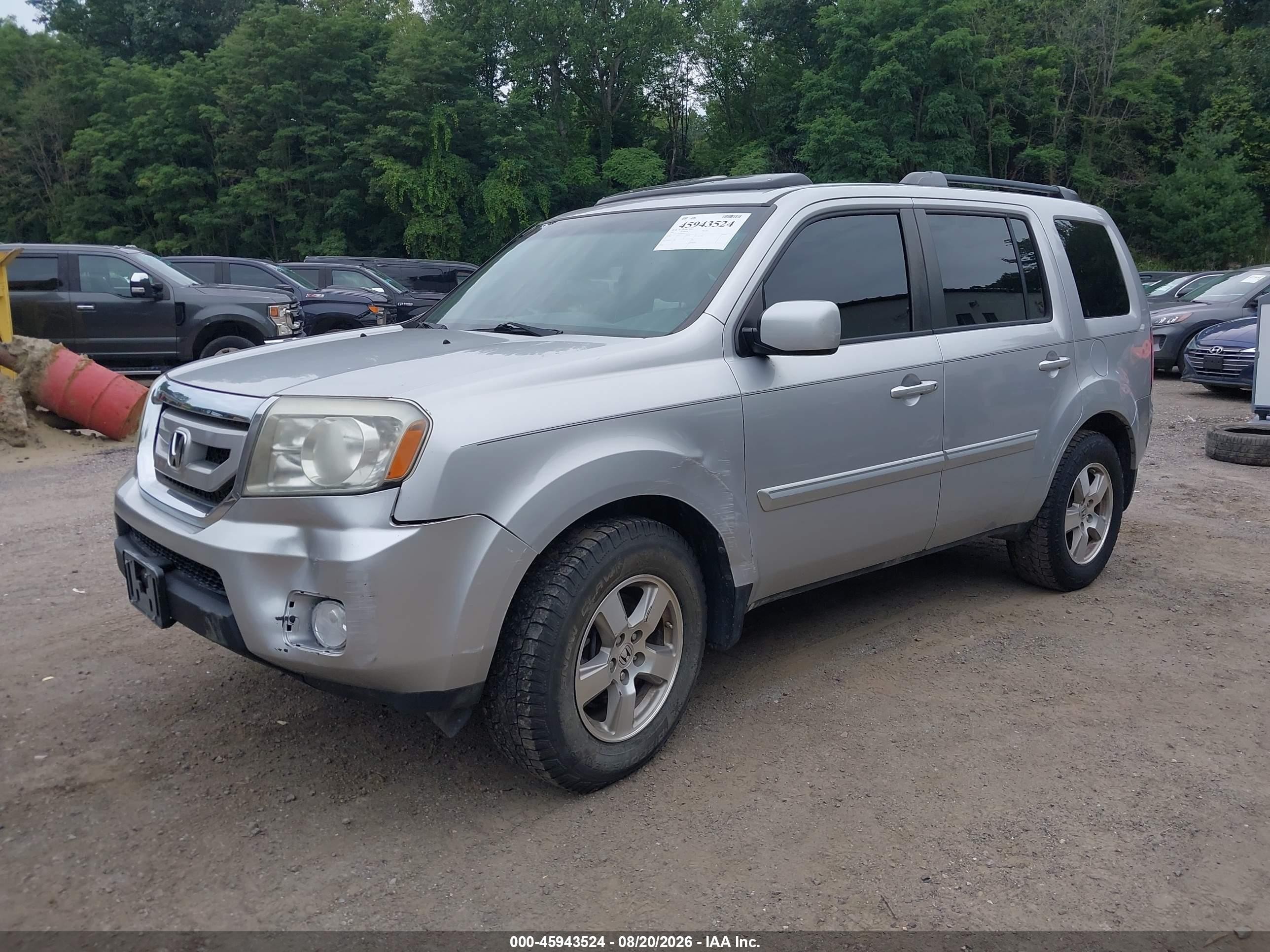 2011 Honda Pilot Ex-l Silver vin: 5FNYF3H61BB041317